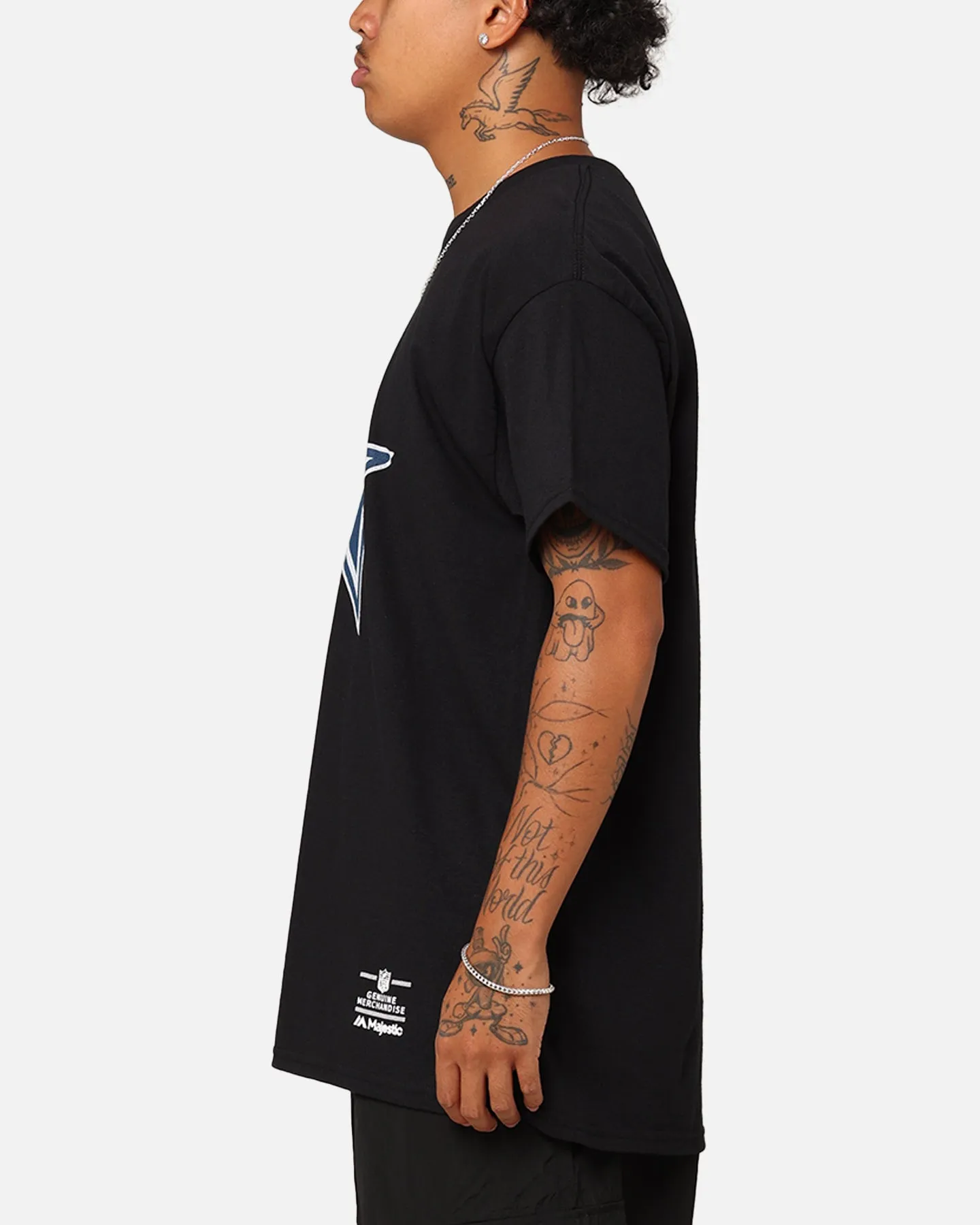 Majestic Athletic Dallas Cowboys Team Crest T-Shirt Black Daily Style Trend Soft Touch
