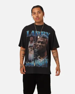 outdoor concert Mitchell & Ness Charlotte Hornets Larry Johnson Player & Stats T-Shirt Black
