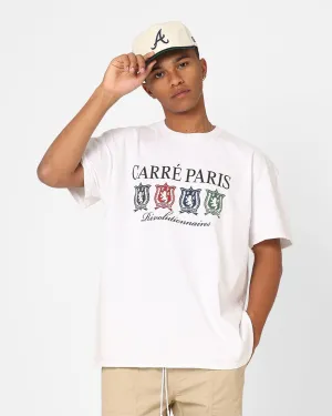 Carre Shield T-Shirt White Flattering Cut