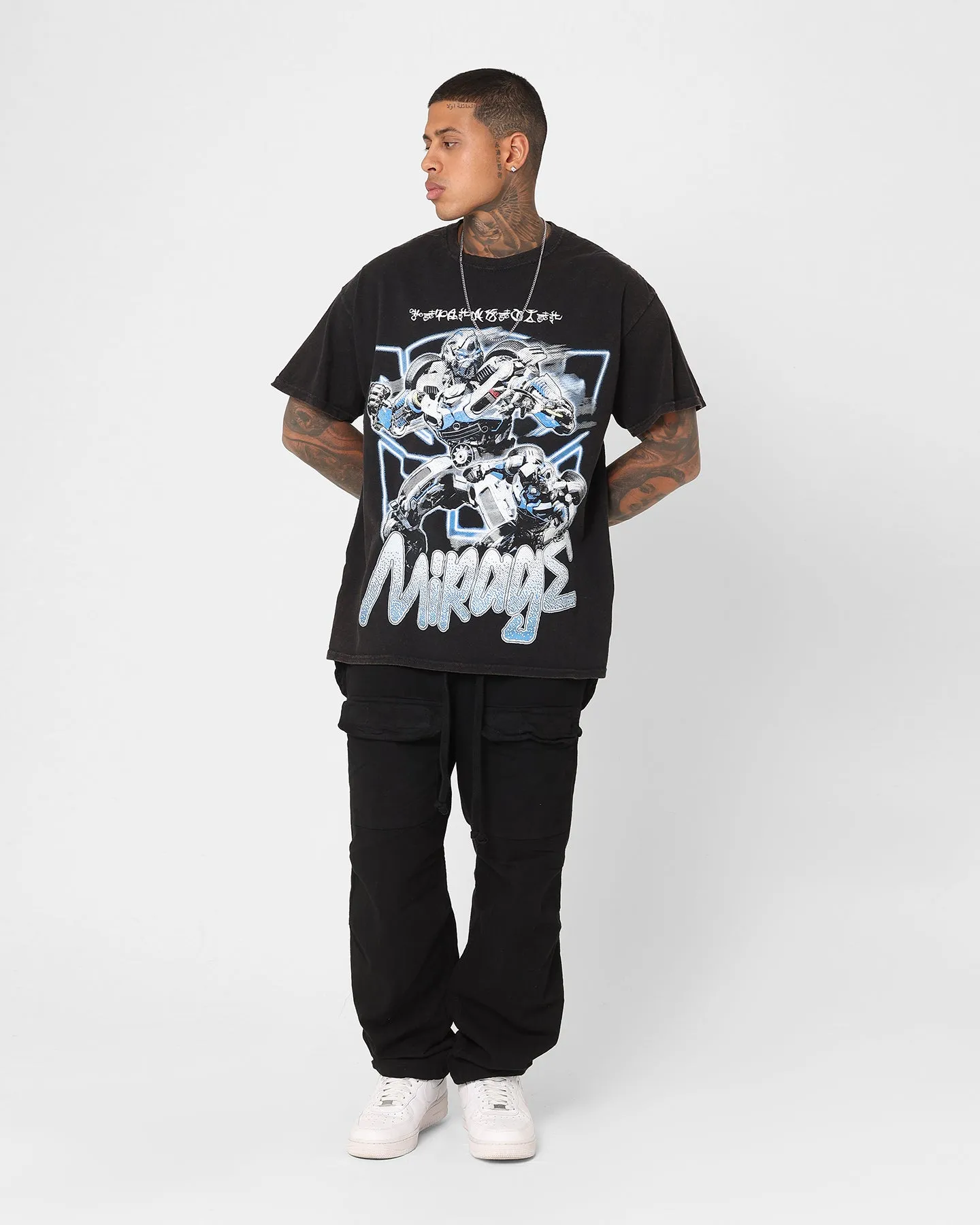 Goat Crew X Transformers Mirage Vintage T-Shirt Black Wash Slim fit sleekness