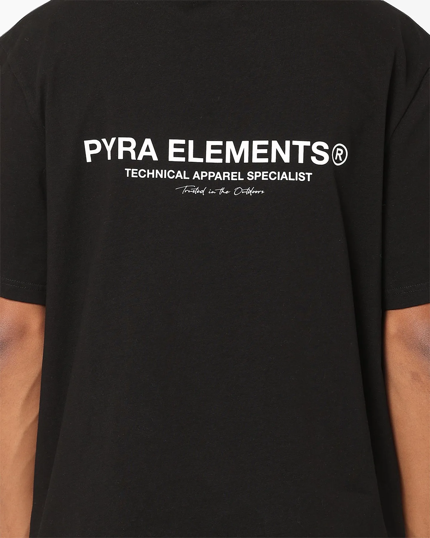 Pyra Marker Logo T-Shirt Black/White EcoConscious Processing Raw Hem Finish
