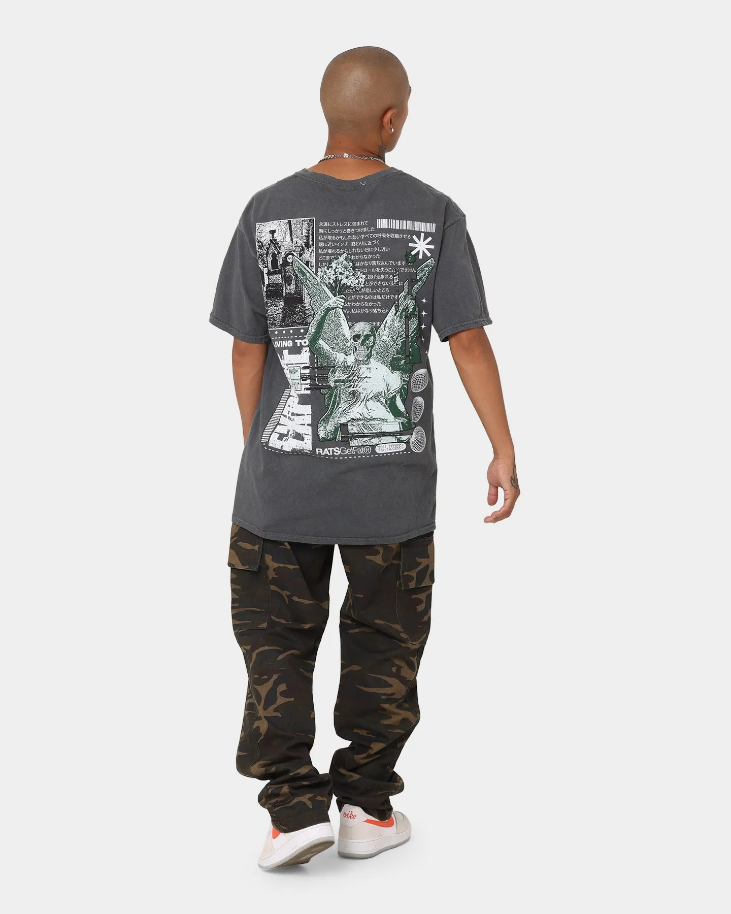 Rats Get Fat Expire Vintage T-Shirt Off Black Wrinkle-Free Slim fit sleekness