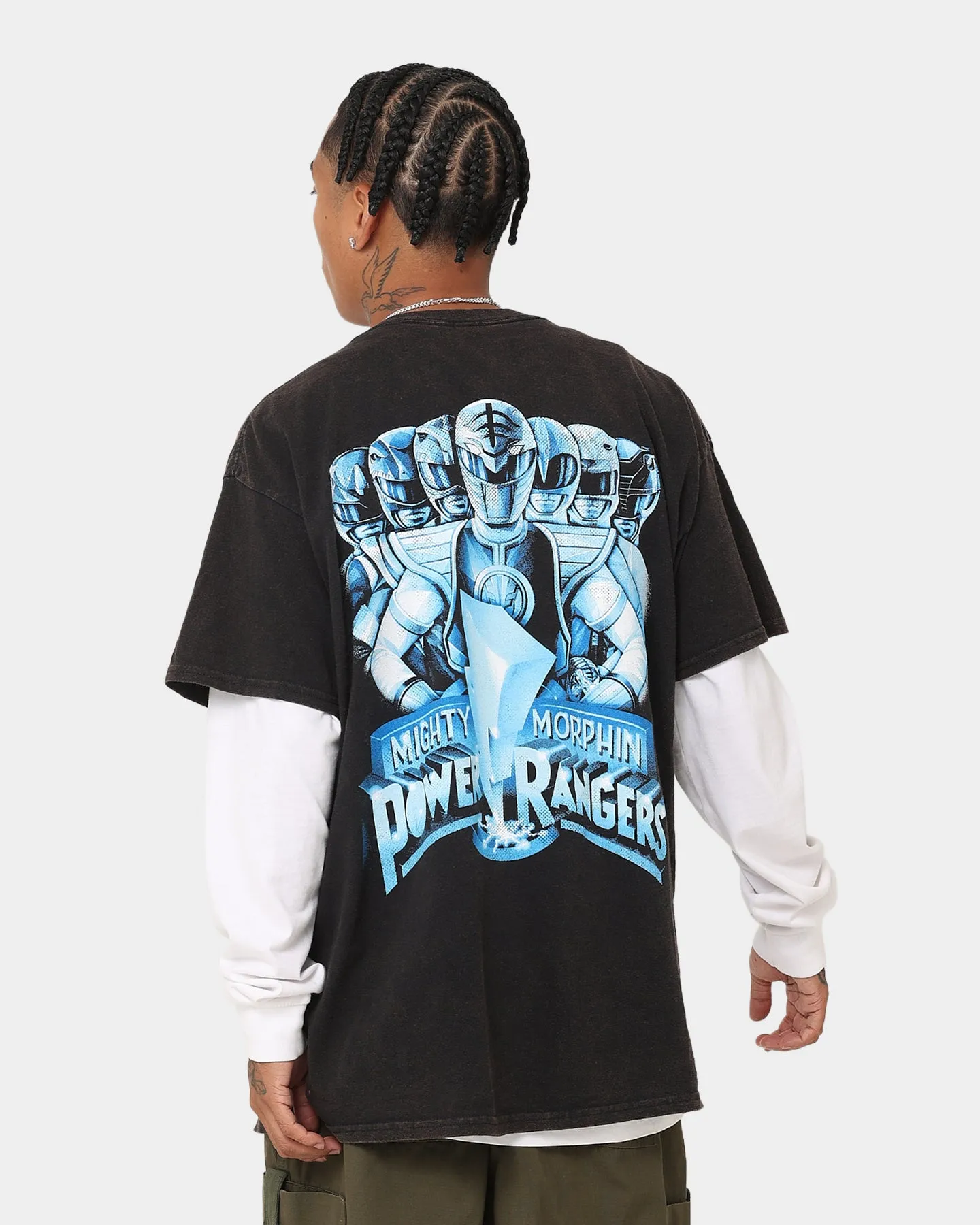 Comfortable And Trendy Everyday Look American Thrift X Power Rangers Mighty Morphin Vintage T-Shirt Black Wash