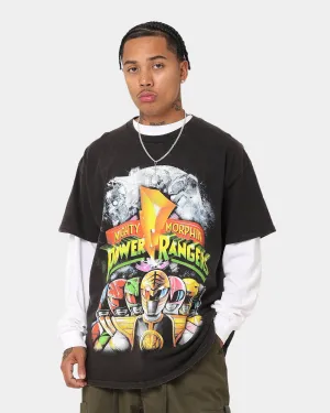 American Thrift X Power Rangers Mighty Morphin Vintage T-Shirt Black Wash Abrasion Resistant Fabric Versatile Comfort Style