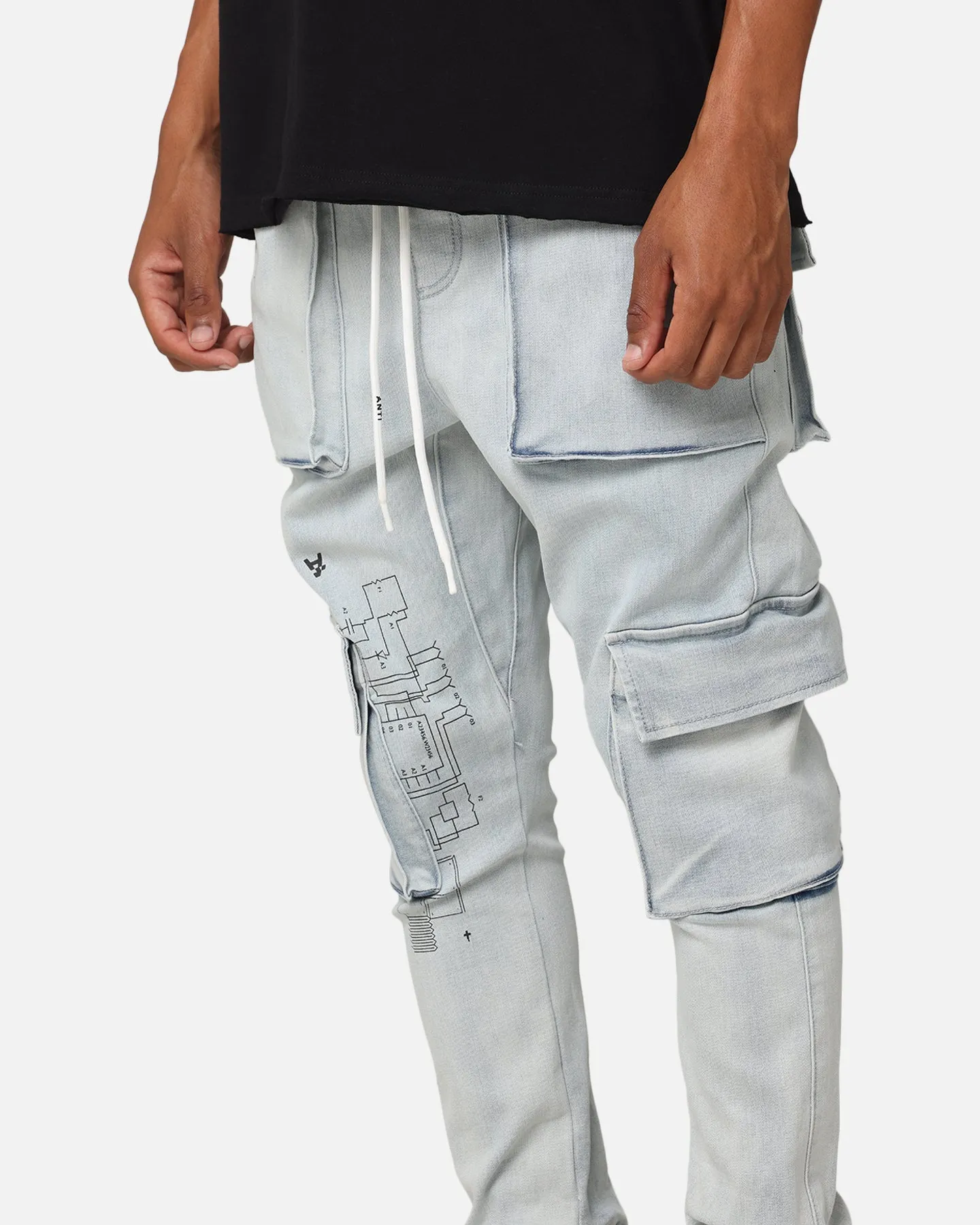 The Anti Order Blueprint Denim Joggers Superwash Blue Tailored Silhouette