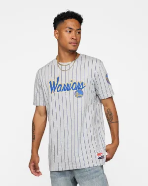 Comfy Casual Wear New Era Golden State Warriors Pinstripe T-Shirt Grey