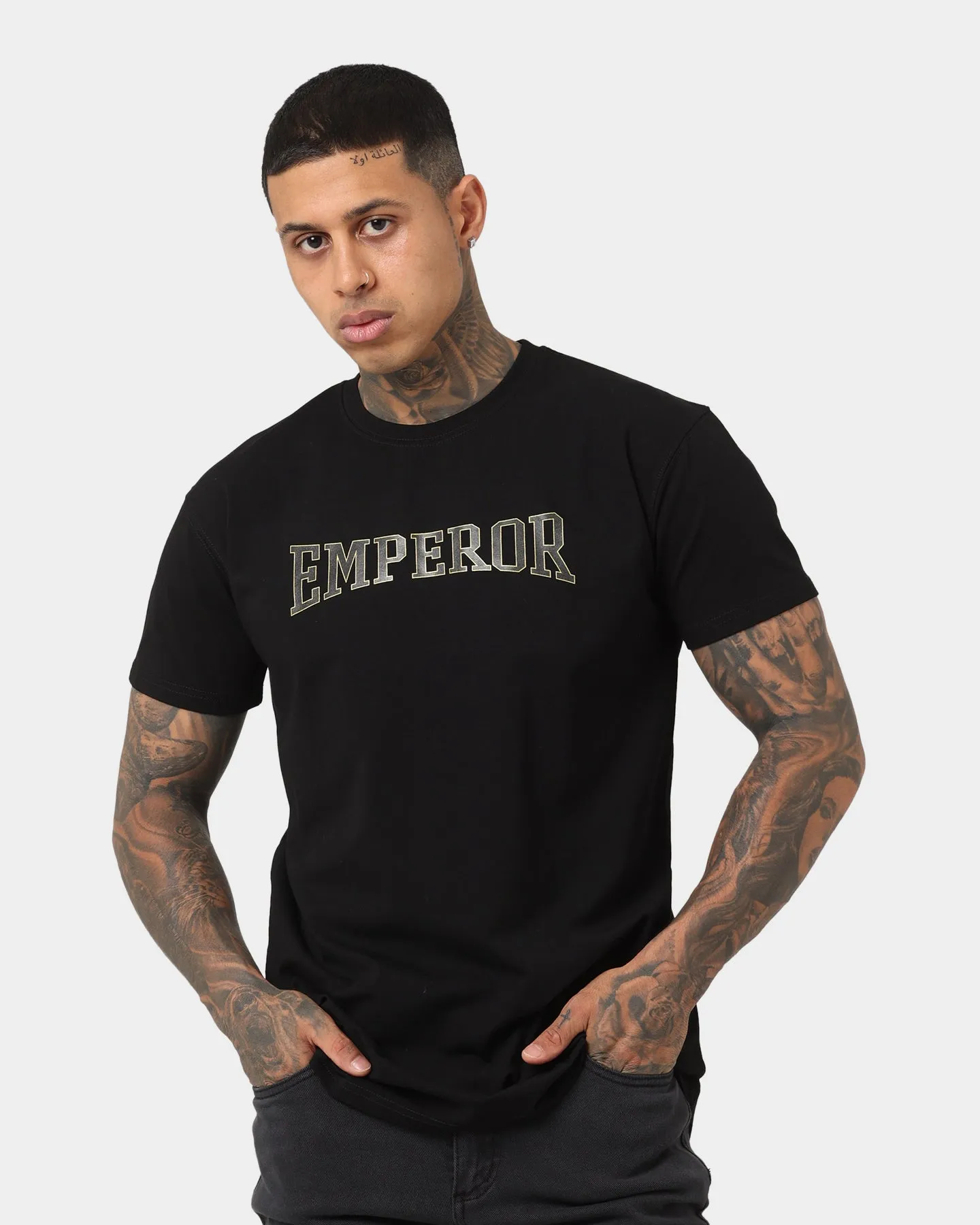 Emperor Apparel Inner Arc Hustle T-Shirt Black sale season Trendy Style