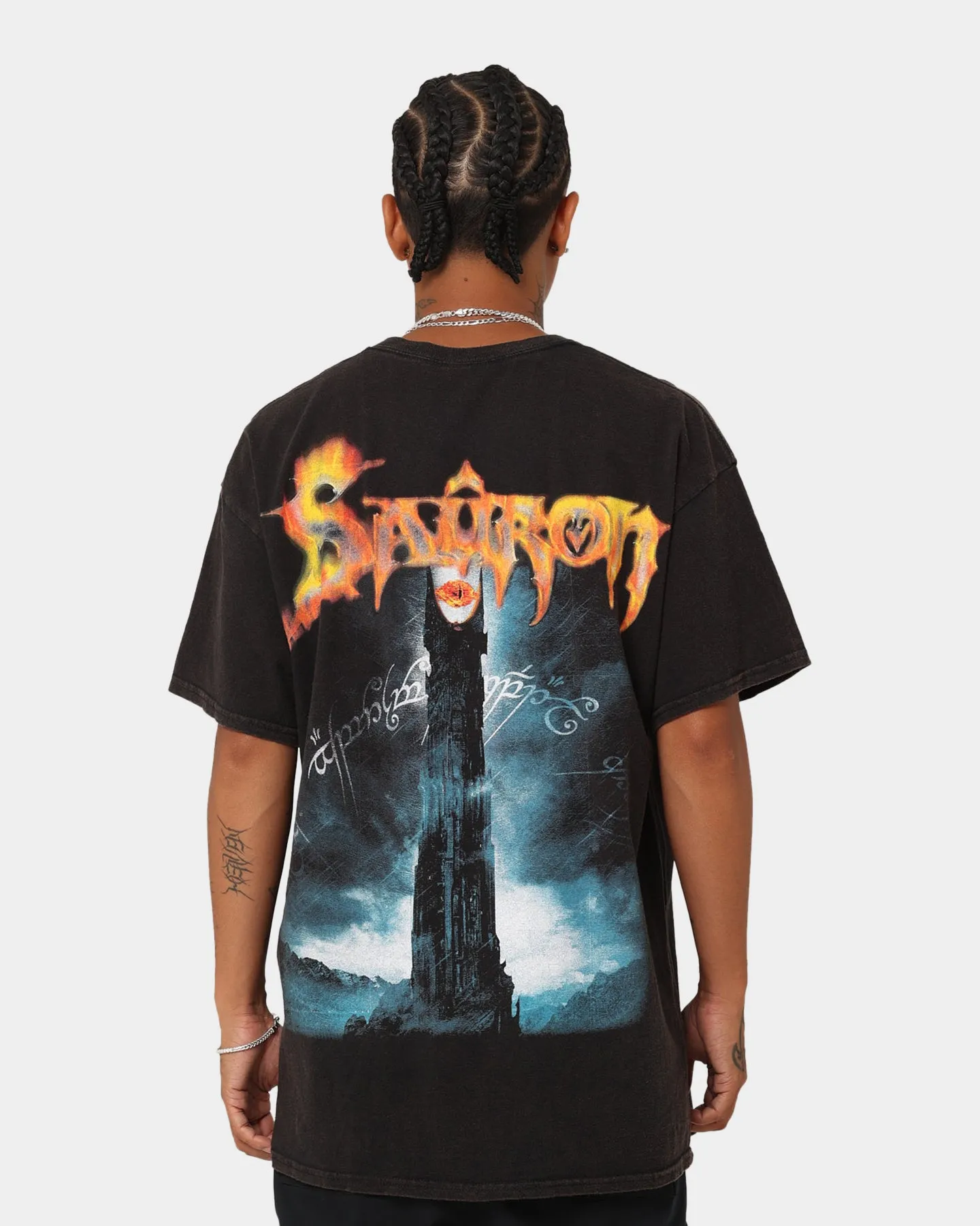 American Thrift X The Lord of The Rings The Sauron Vintage T-Shirt Black Wash Friction Free Inner Lining Seasonal Must-Have