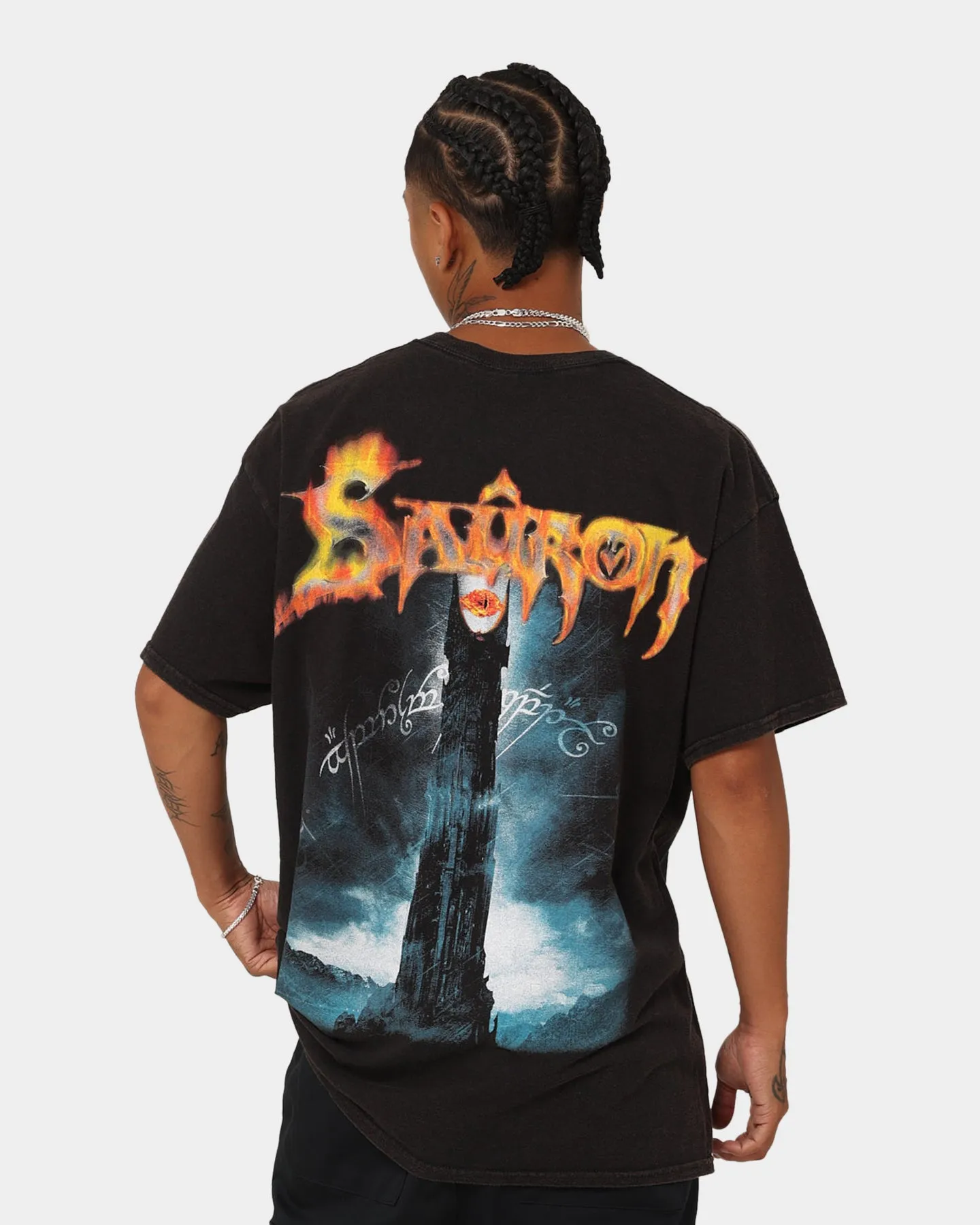 UV protected American Thrift X The Lord of The Rings The Sauron Vintage T-Shirt Black Wash