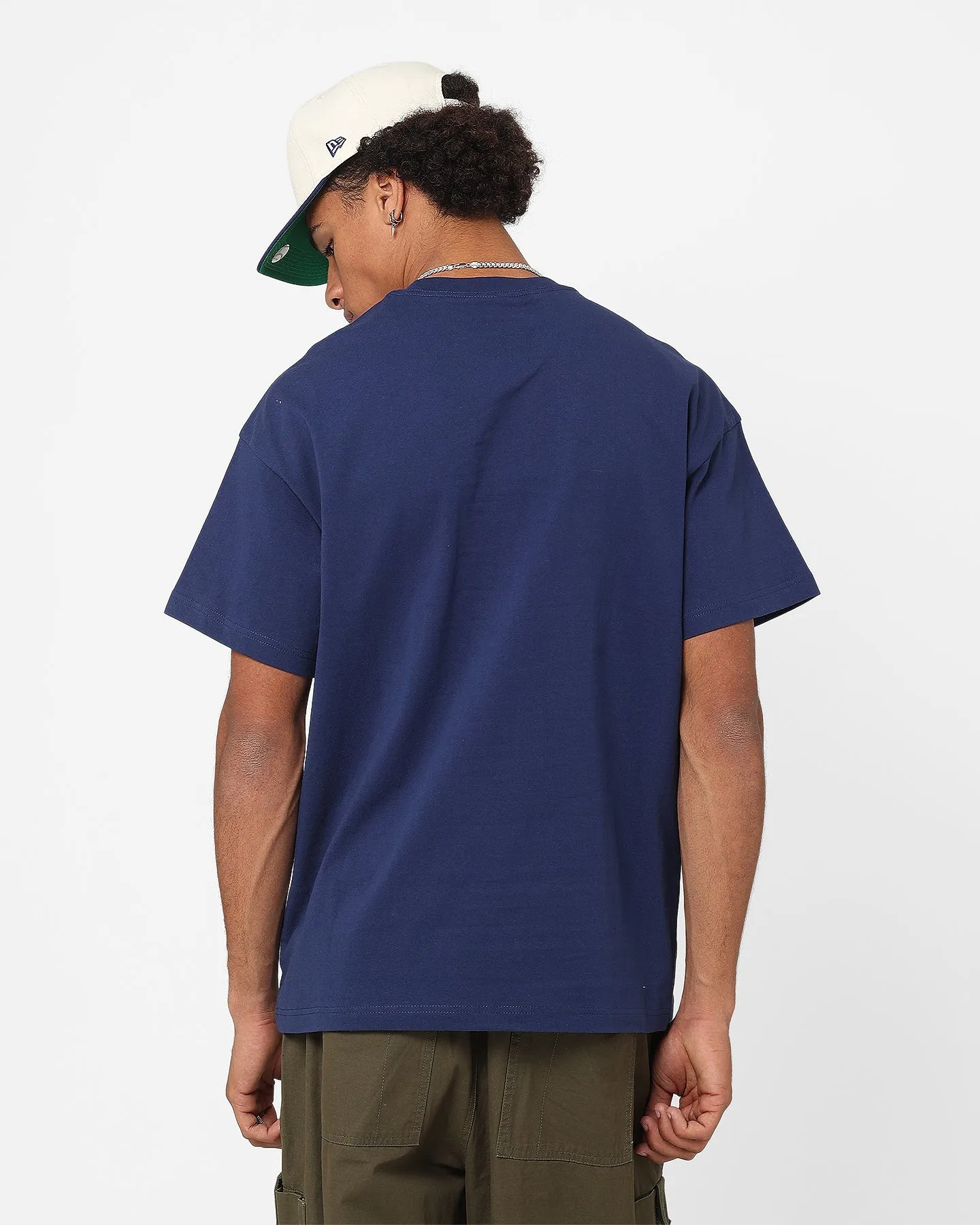 DurableStitching Bold Style Mitchell & Ness Los Angeles Lakers Globe Champion T-Shirt Midnight Navy