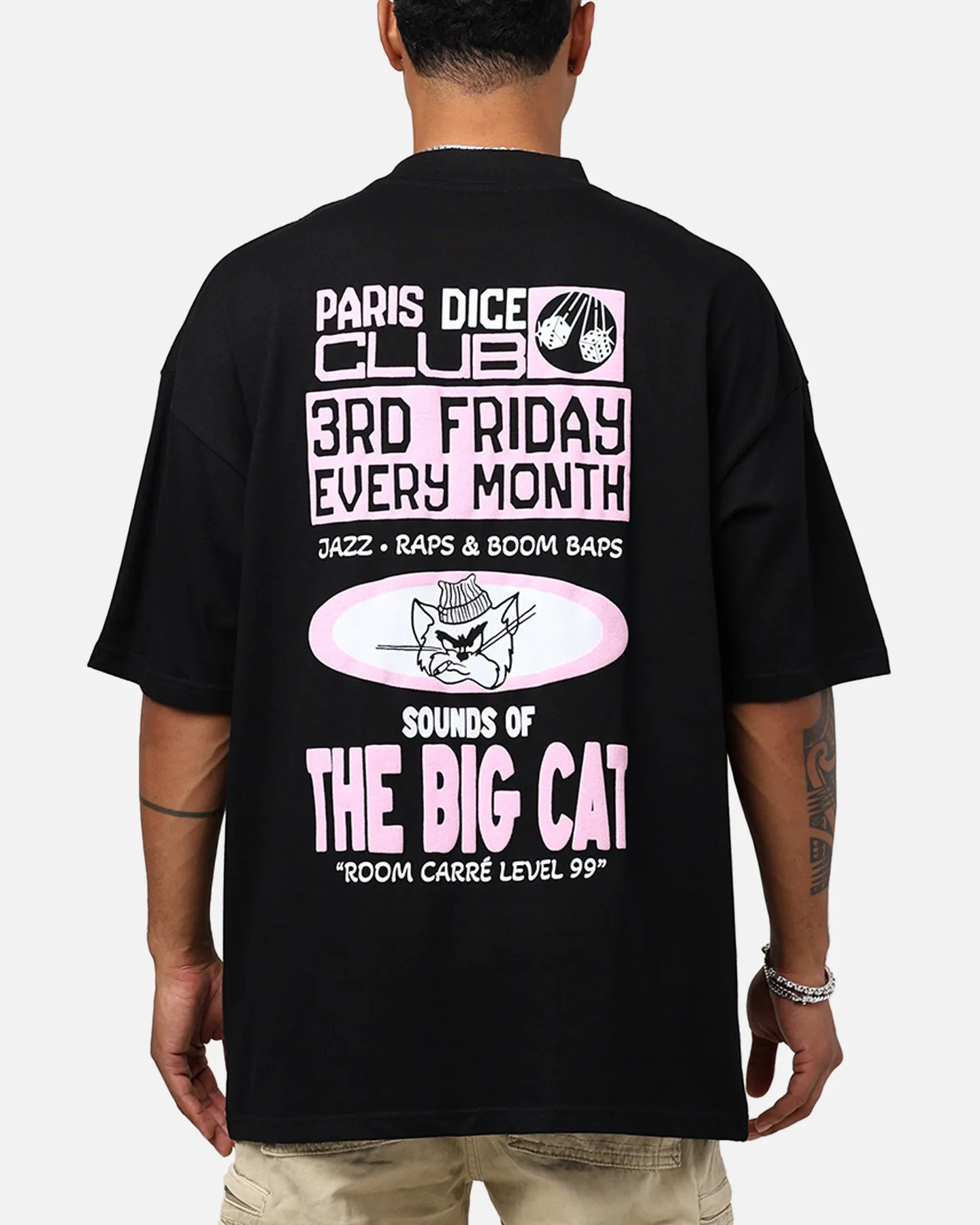 Carre Level 99 Mock T-Shirt Black Floral Print Simple and Comfortable
