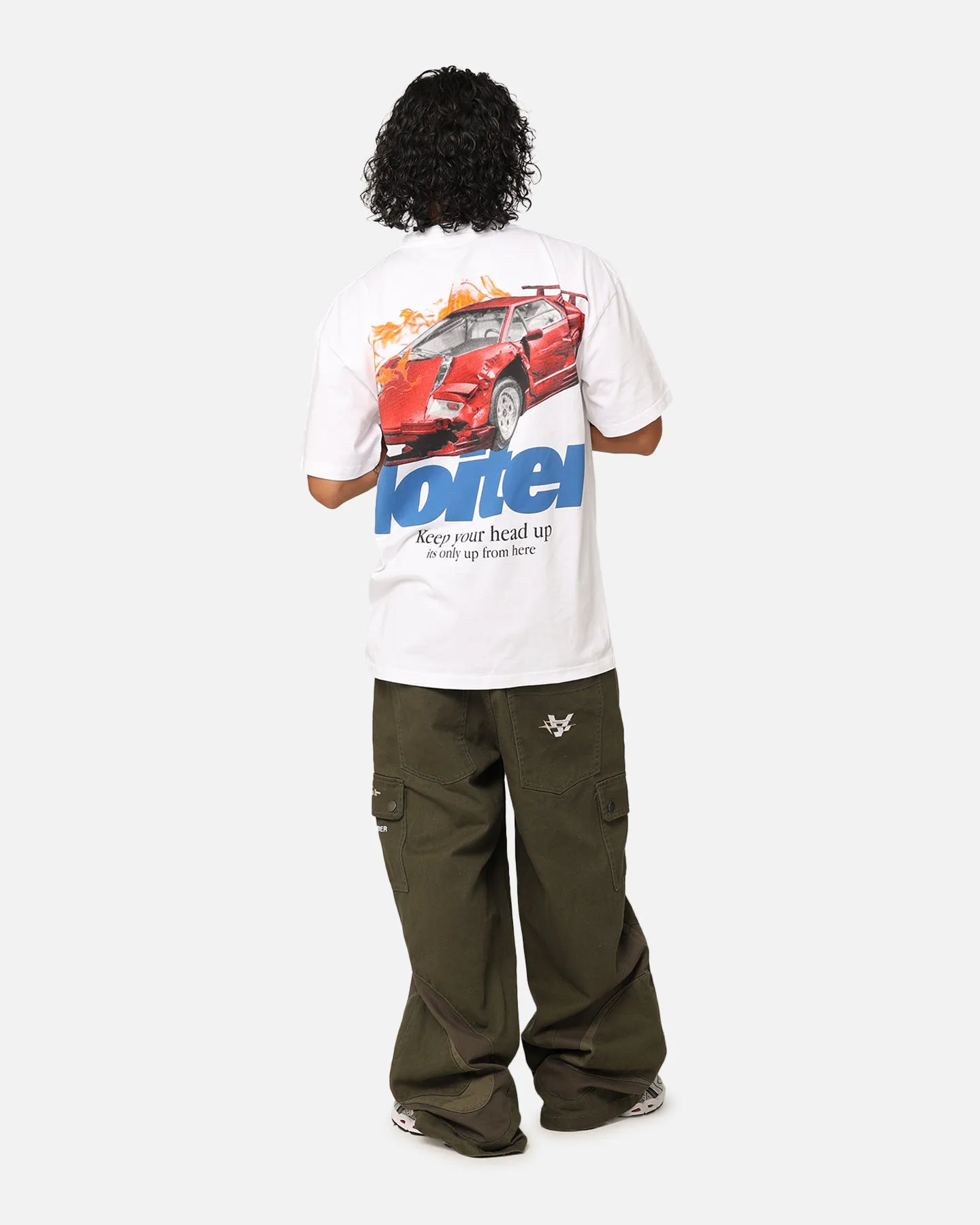 brandable Chilly Weather Style Loiter Collision T-Shirt White