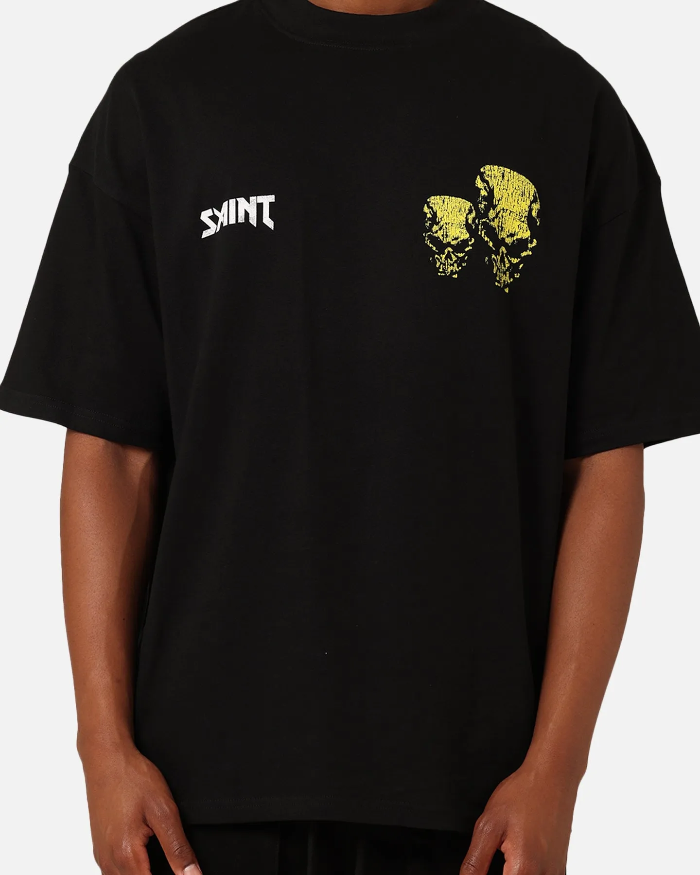 Self Fabric Tape Casual Appeal Saint Morta Morphine T-Shirt Black