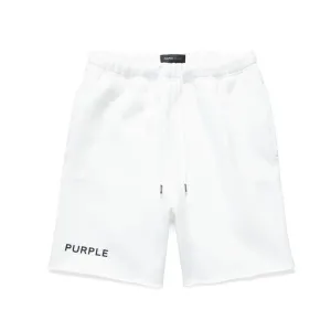 Purple Brand Wordmark Brilliant White Shorts Breathable fabric