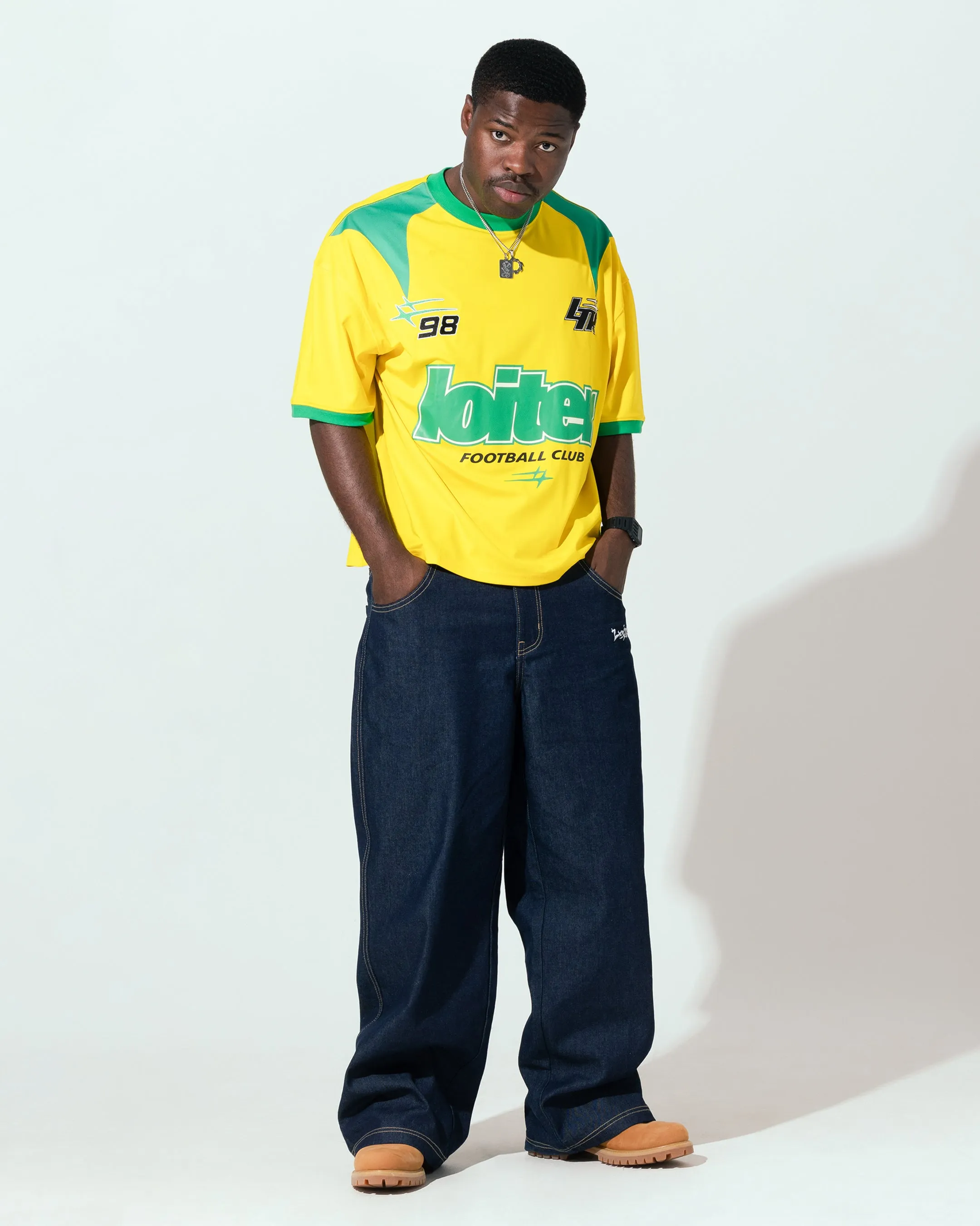 Breathable Cotton Fabric Loiter Tournament Jersey Yellow/Green