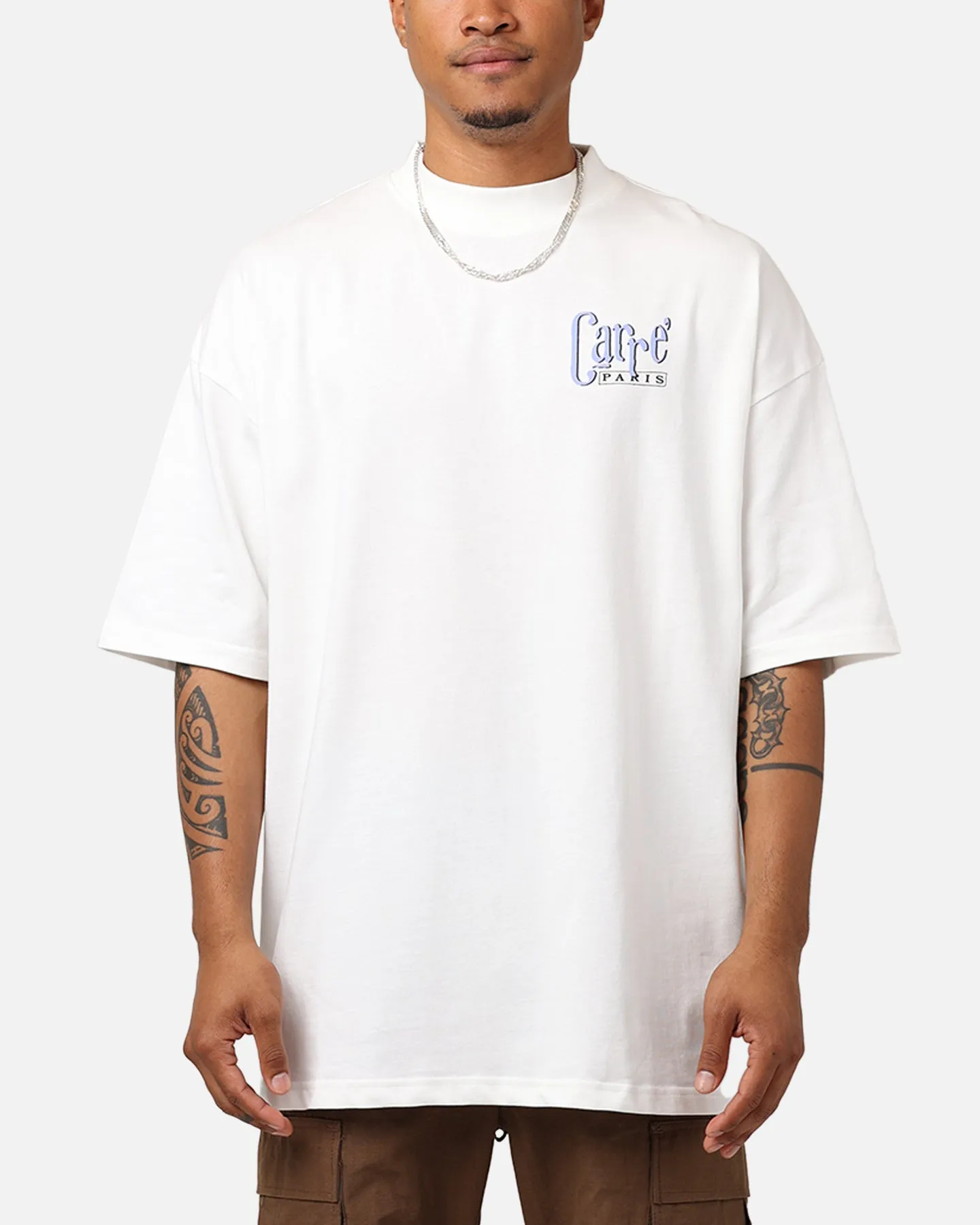Carr?? Deli Oversized T-Shirt Off White V neck style