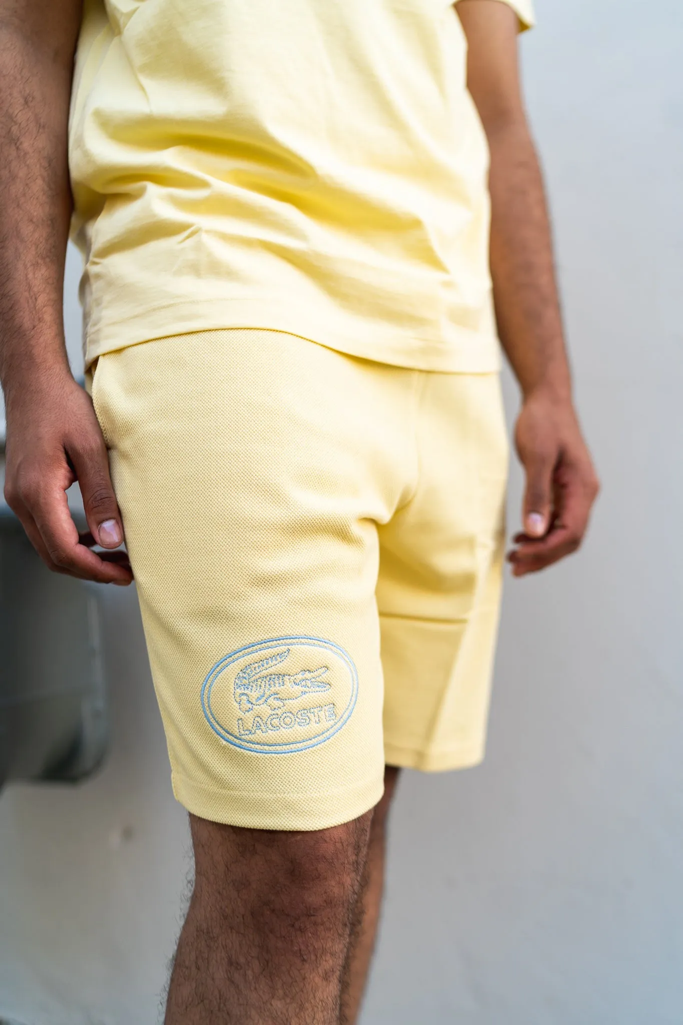 Lightweight Composite Sharp Edge Lacoste Stretch Shorts (Yellow)