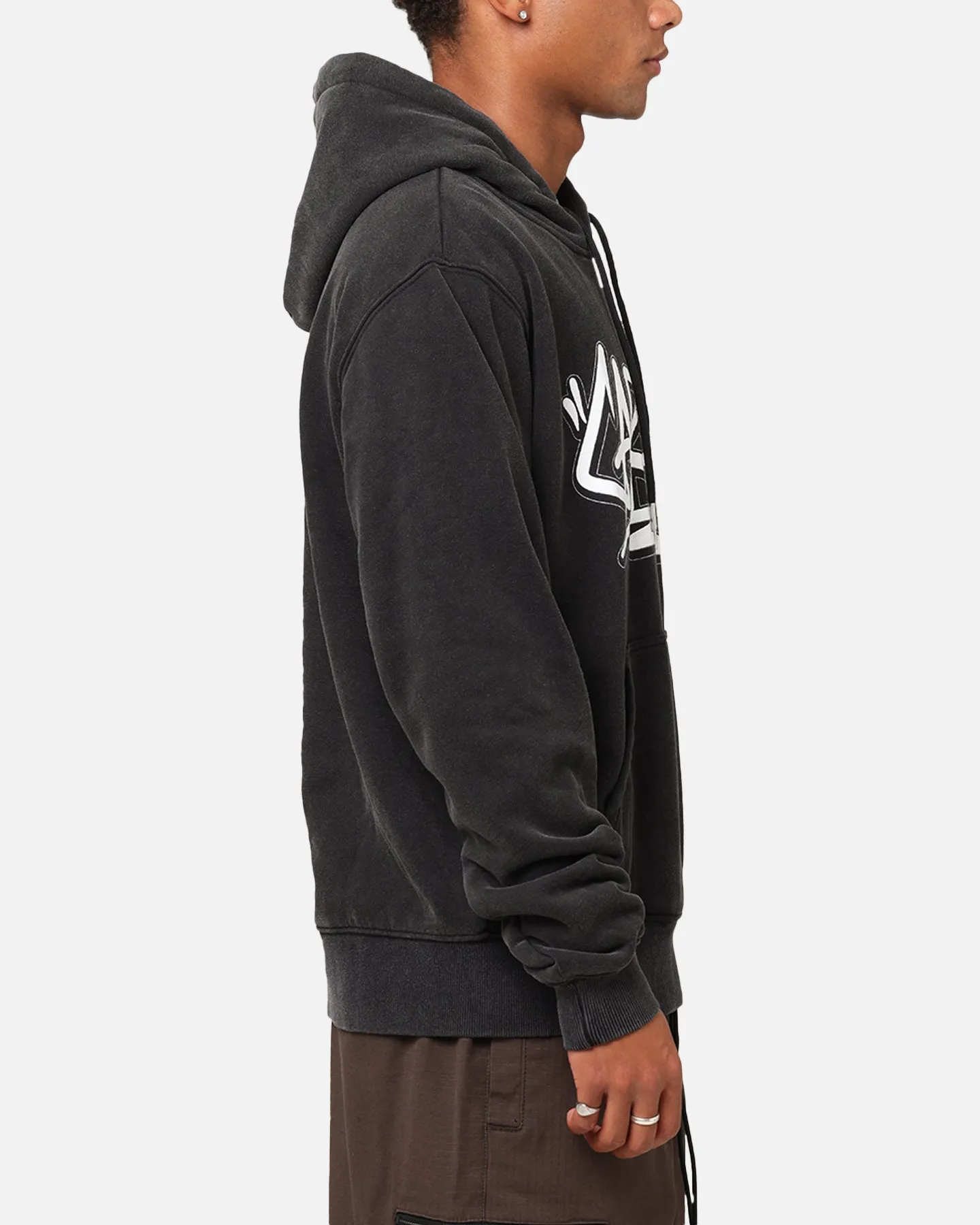 Non Restrictive Cuffs Carre Tagged Hoodie Vintage Black
