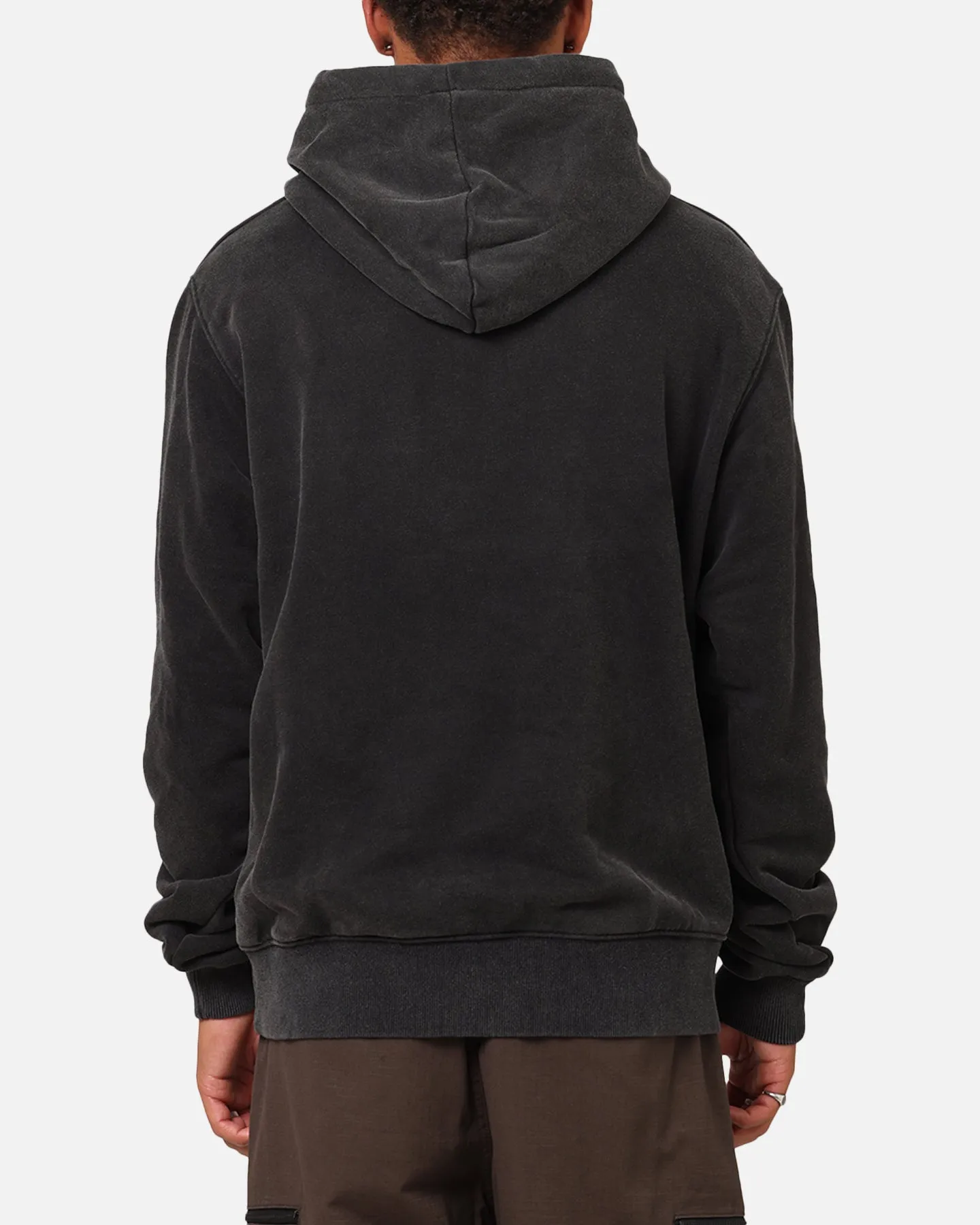 Carre Tagged Hoodie Vintage Black Garment Dyed Finish Statement Piece