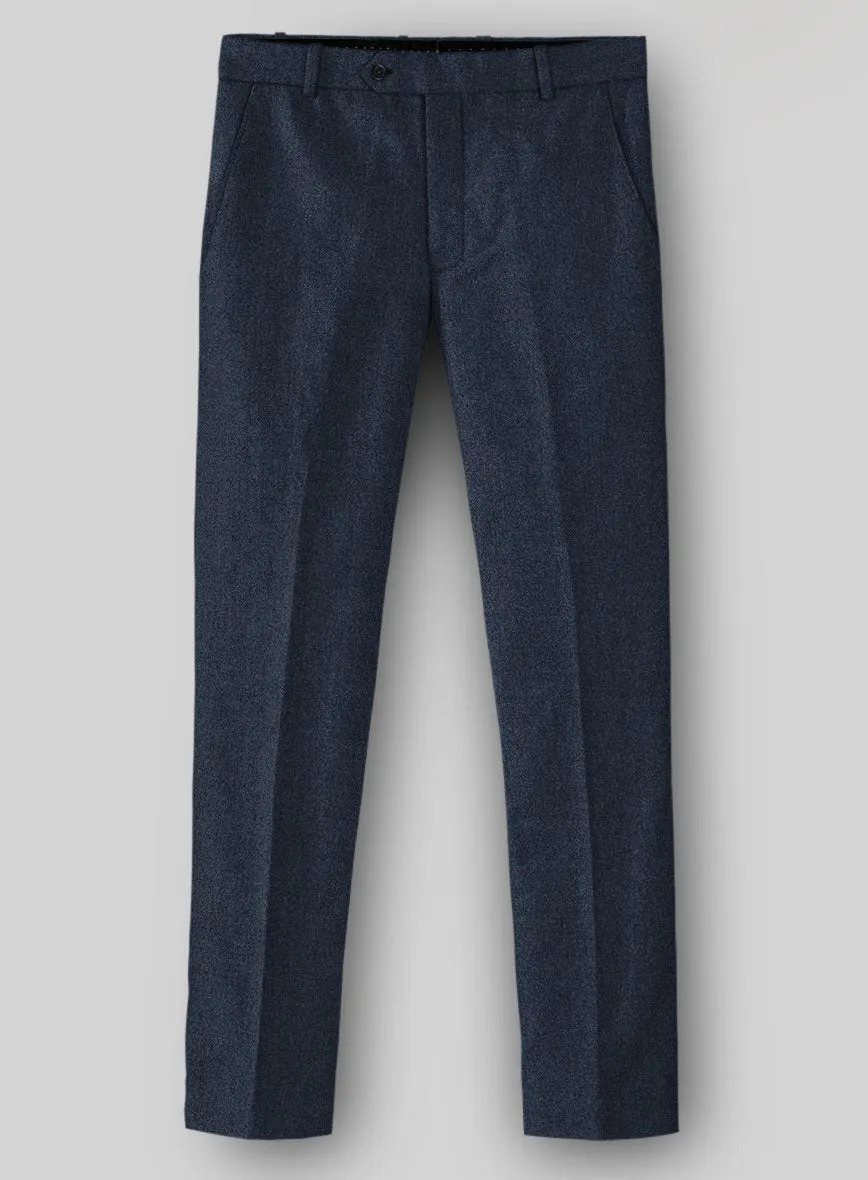Naples Dark Indigo Tweed Pants Classic Style
