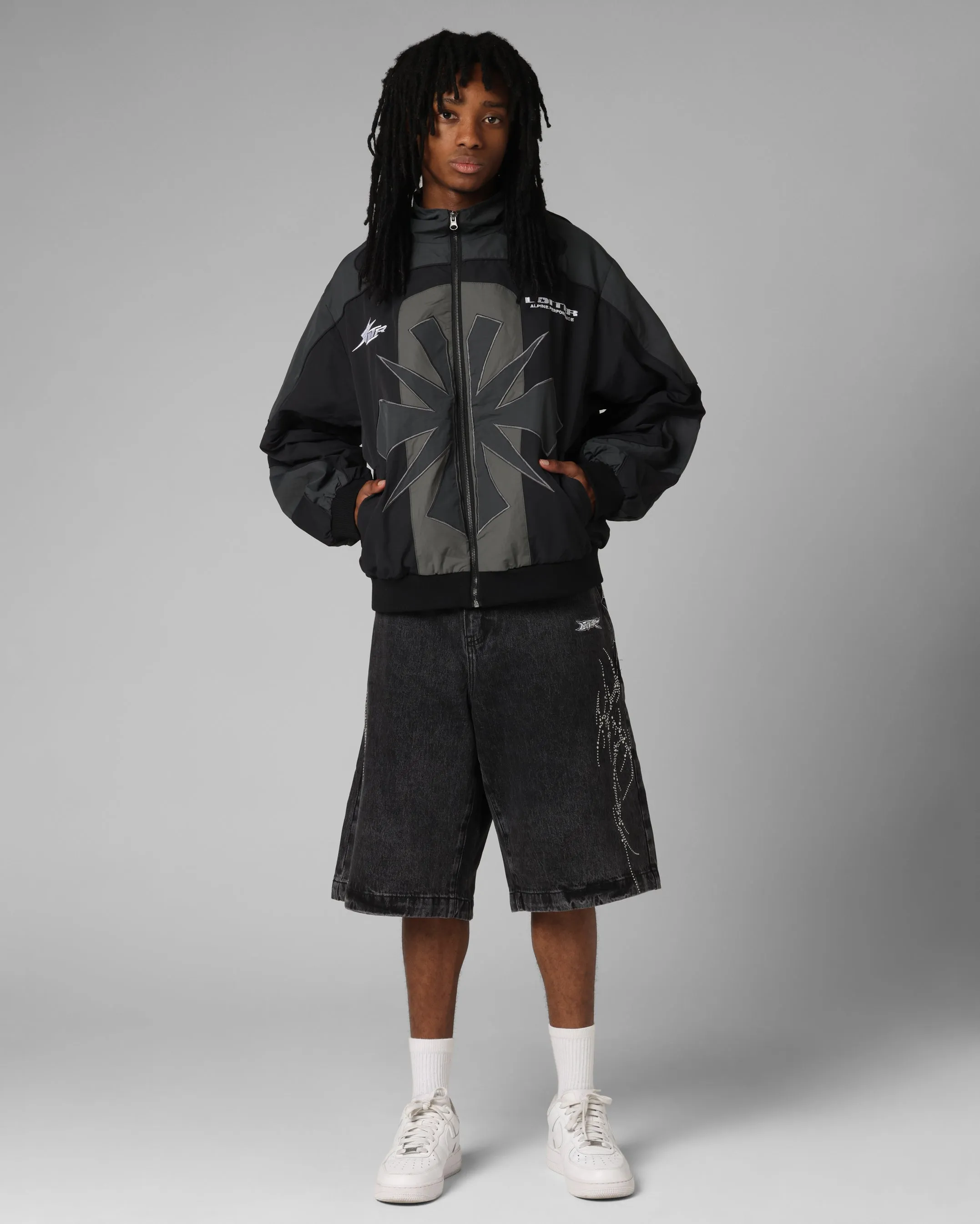 Loiter Goth Clique Jorts Black mid-rise