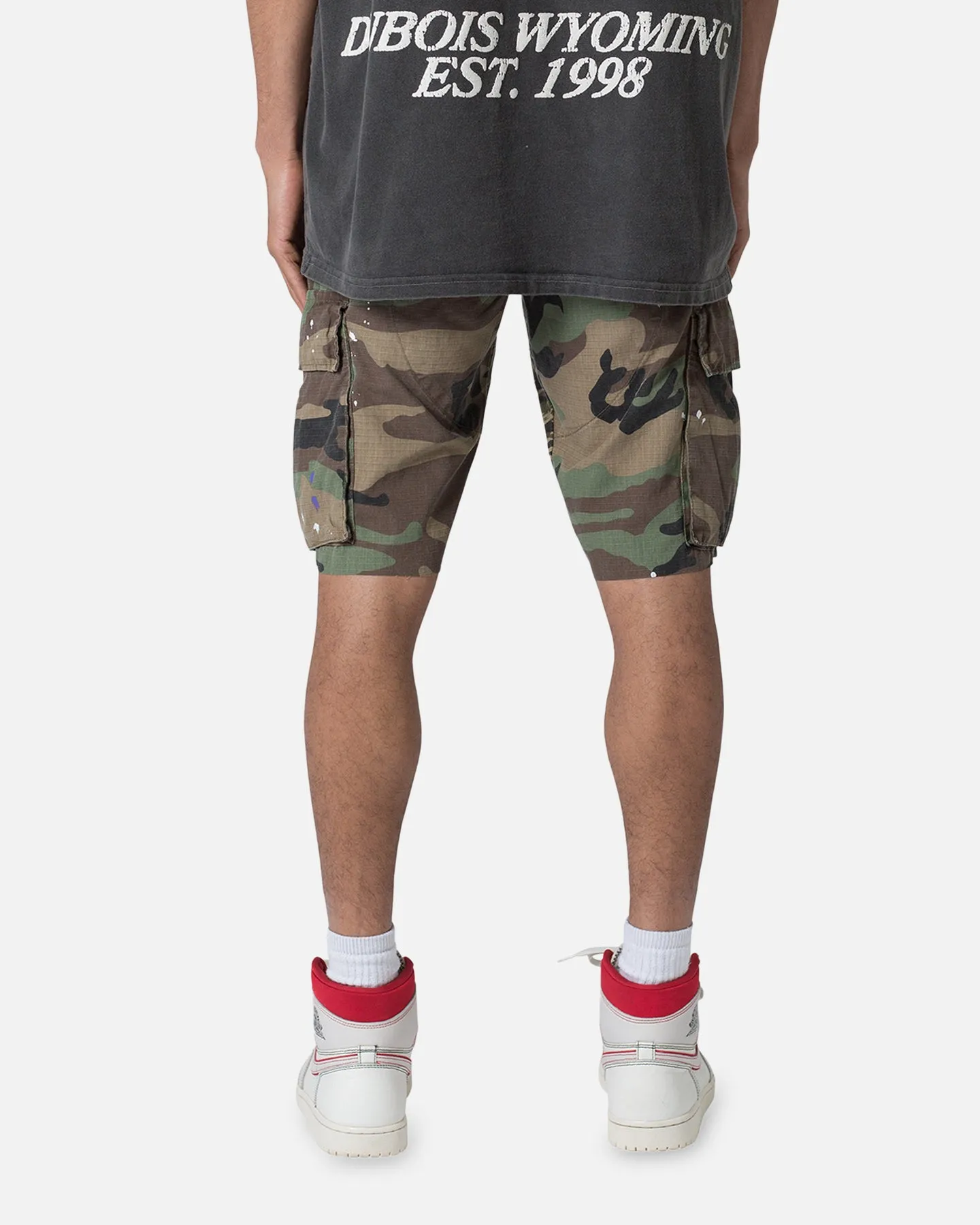 MNML Panelled Cargo Shorts Camo Anti Static Treatment shrink-resistant