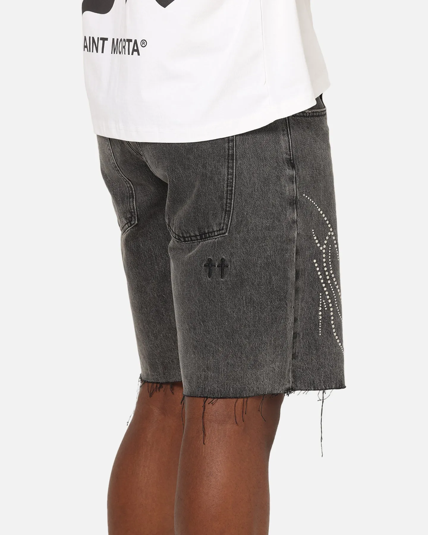 Saint Morta Sanctified Jorts Aged Grey Comfortable Design Flexible Waistband