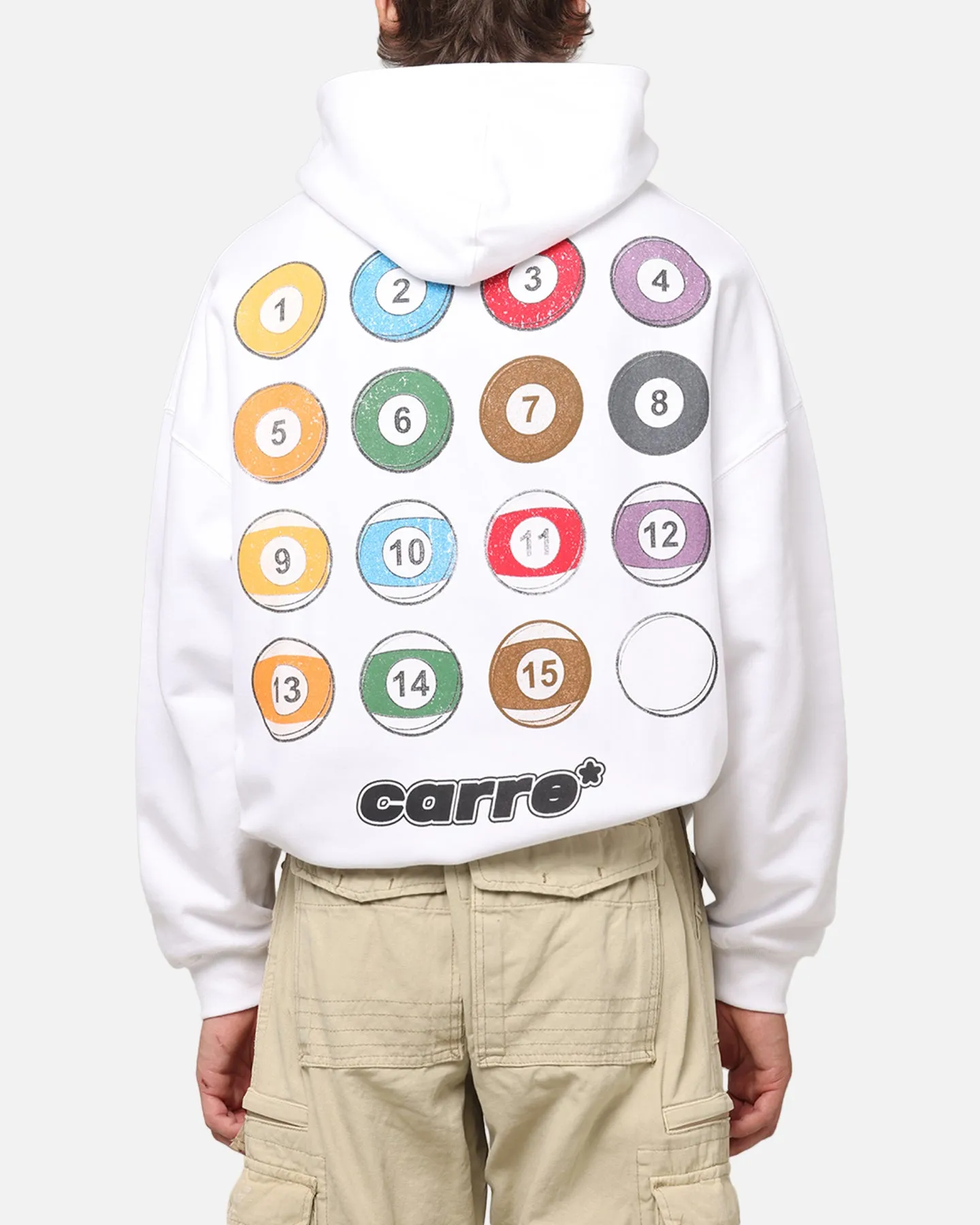 Stretch Blend Fabric Carre Break Hoodie White