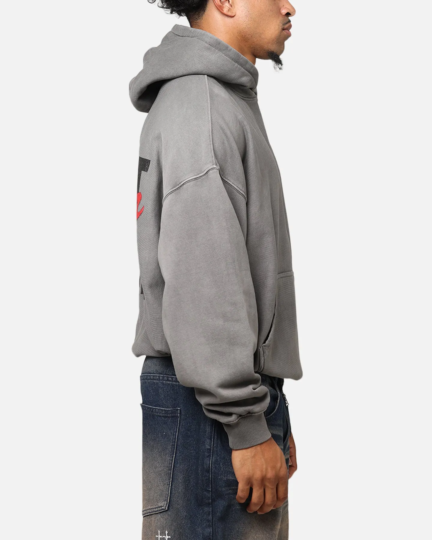 Saint Morta Forever Boxy Hoodie Washed Charcoal Minimalist Look