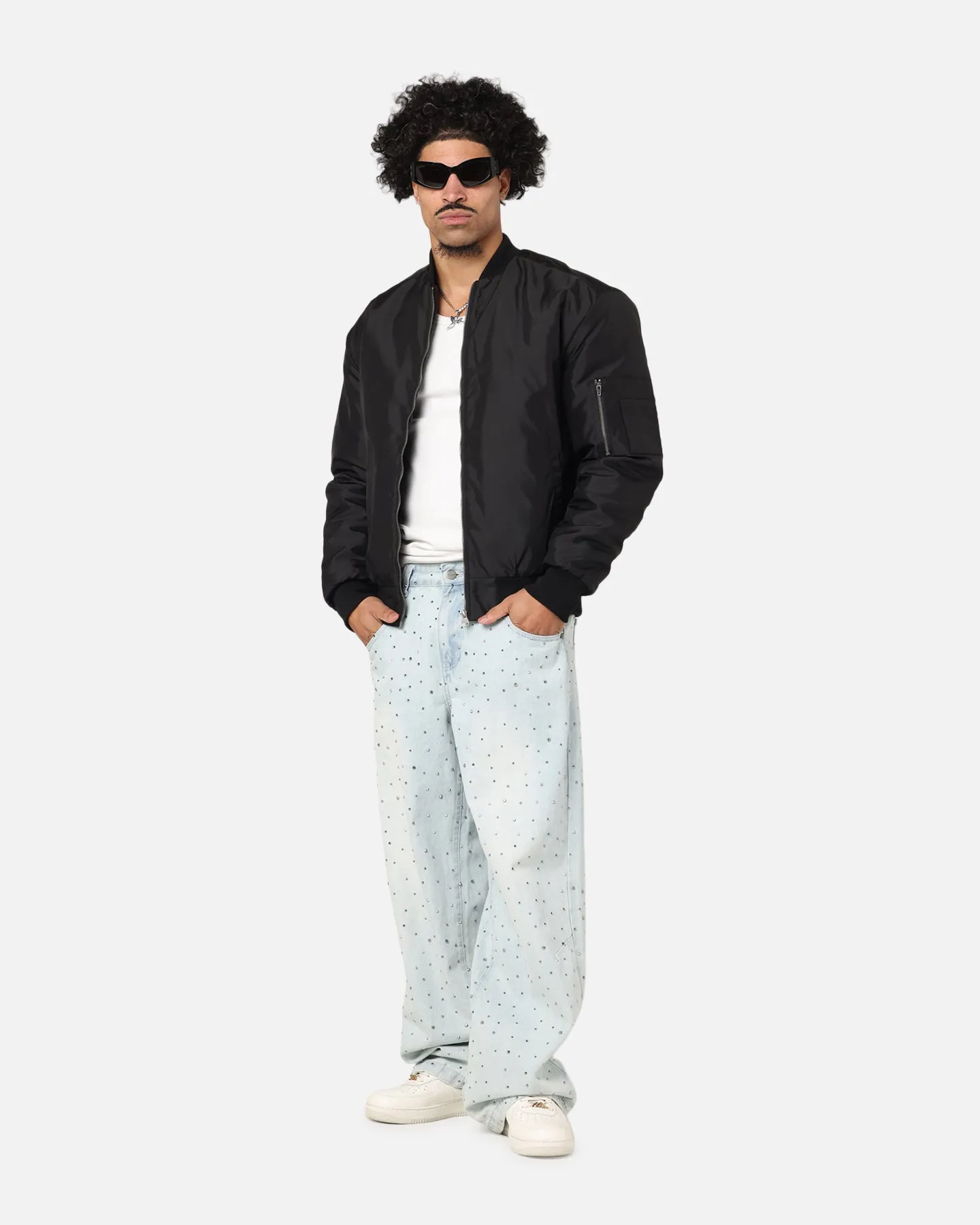 Late Season Saint Morta Gothic Noir Bomber Jacket Black