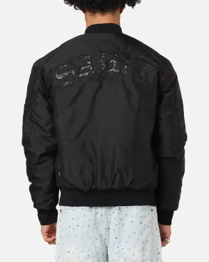 Layer Up Protect Saint Morta Gothic Noir Bomber Jacket Black