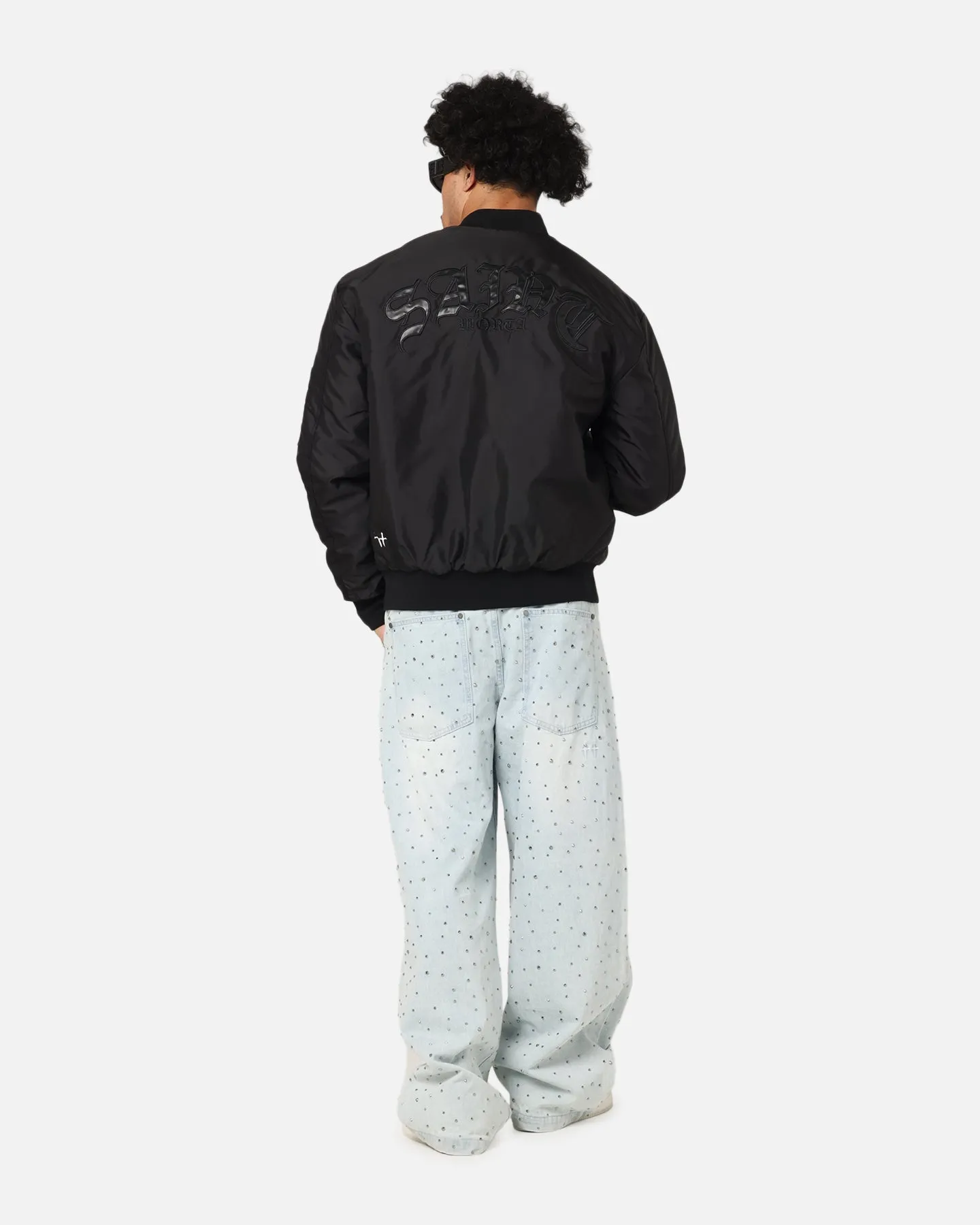 Fall Ready Saint Morta Gothic Noir Bomber Jacket Black