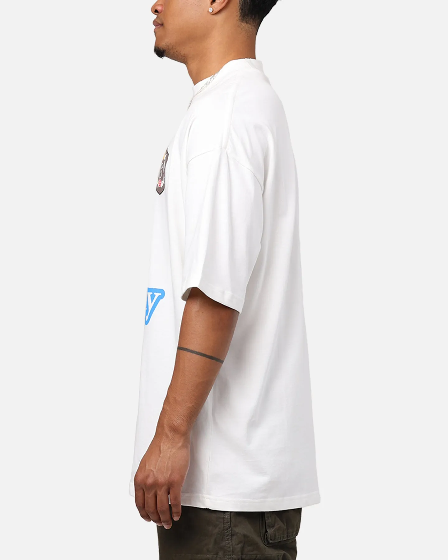 Day-to-Day Comfort Organic Cotton Construction Carre Rosebowl Academy Mock T-Shirt Off White