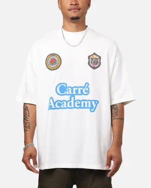Relaxed Comfort Wear Layered Hem Design Carre Rosebowl Academy Mock T-Shirt Off White