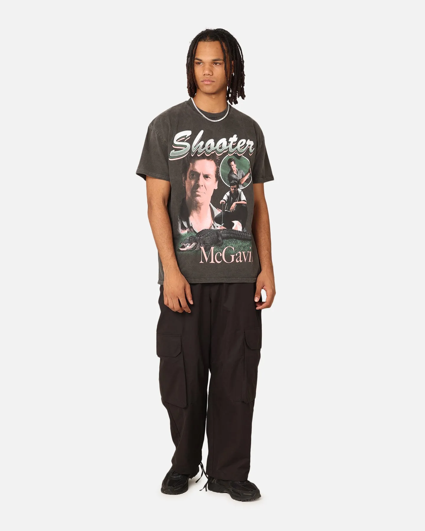 Men's masculinity Casual and cool American Thrift X Happy Gilmore Shooter McGavin Heavyweight T-Shirt Black Wash