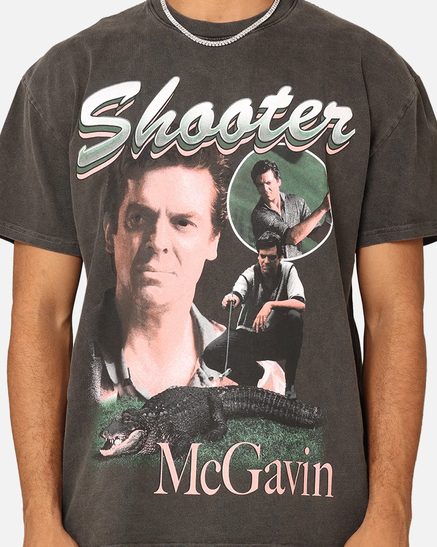 American Thrift X Happy Gilmore Shooter McGavin Heavyweight T-Shirt Black Wash All-Purpose Comfort Everyday Fashion