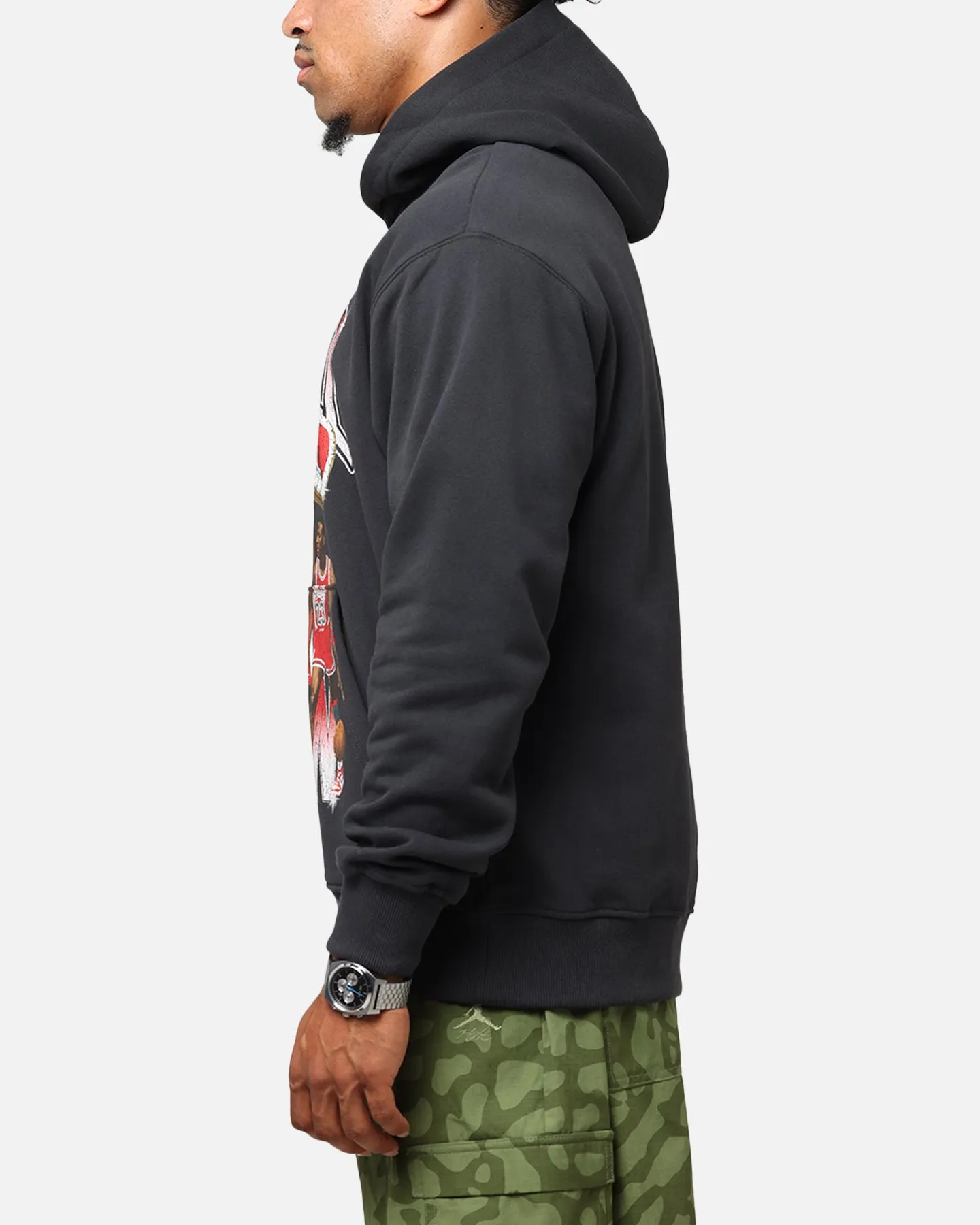 Jordan Jumpman Flight Graphic Fleece Pullover Hoodie Off Noir Urban Energy High Neck Collar