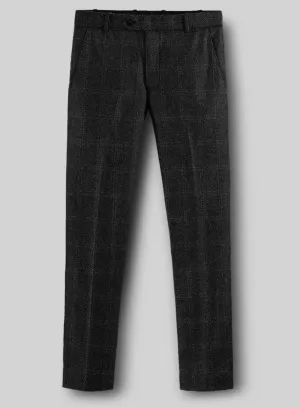 Sharp Business Look Sharp Office Fit Highlander Charcoal Windowpane Tweed Pants