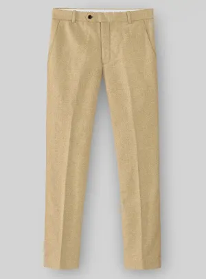 Naples Sahara Beige Tweed Pants Sharp Fit Wear Comfort Wear