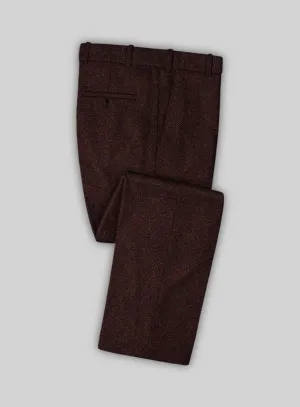 Refined Office Wear Comfortable Look Highlander Heavy Wine Bedford Tweed Pants