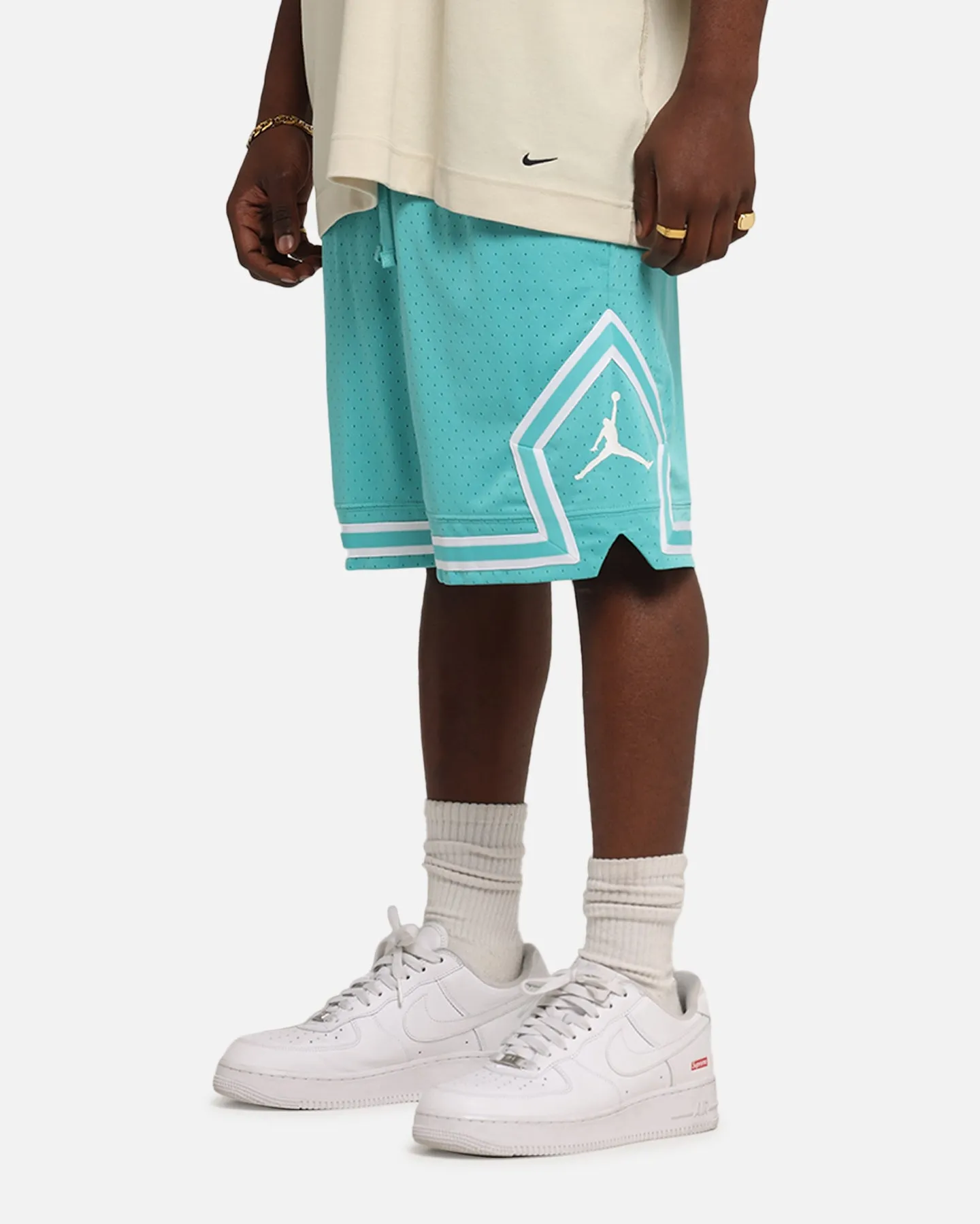 fall shorts Jordan Dri-FIT Sport Diamond Shorts Teal/White