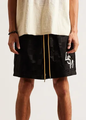 Outdoor Apparel Permanent Crease DSM Checkered Nylon Short-Black