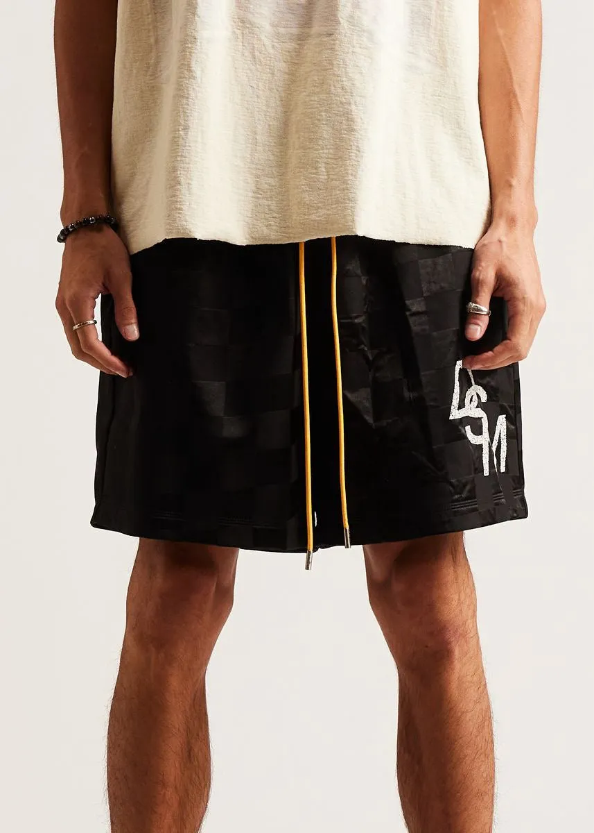 DSM Checkered Nylon Short-Black Eco-Friendly Material