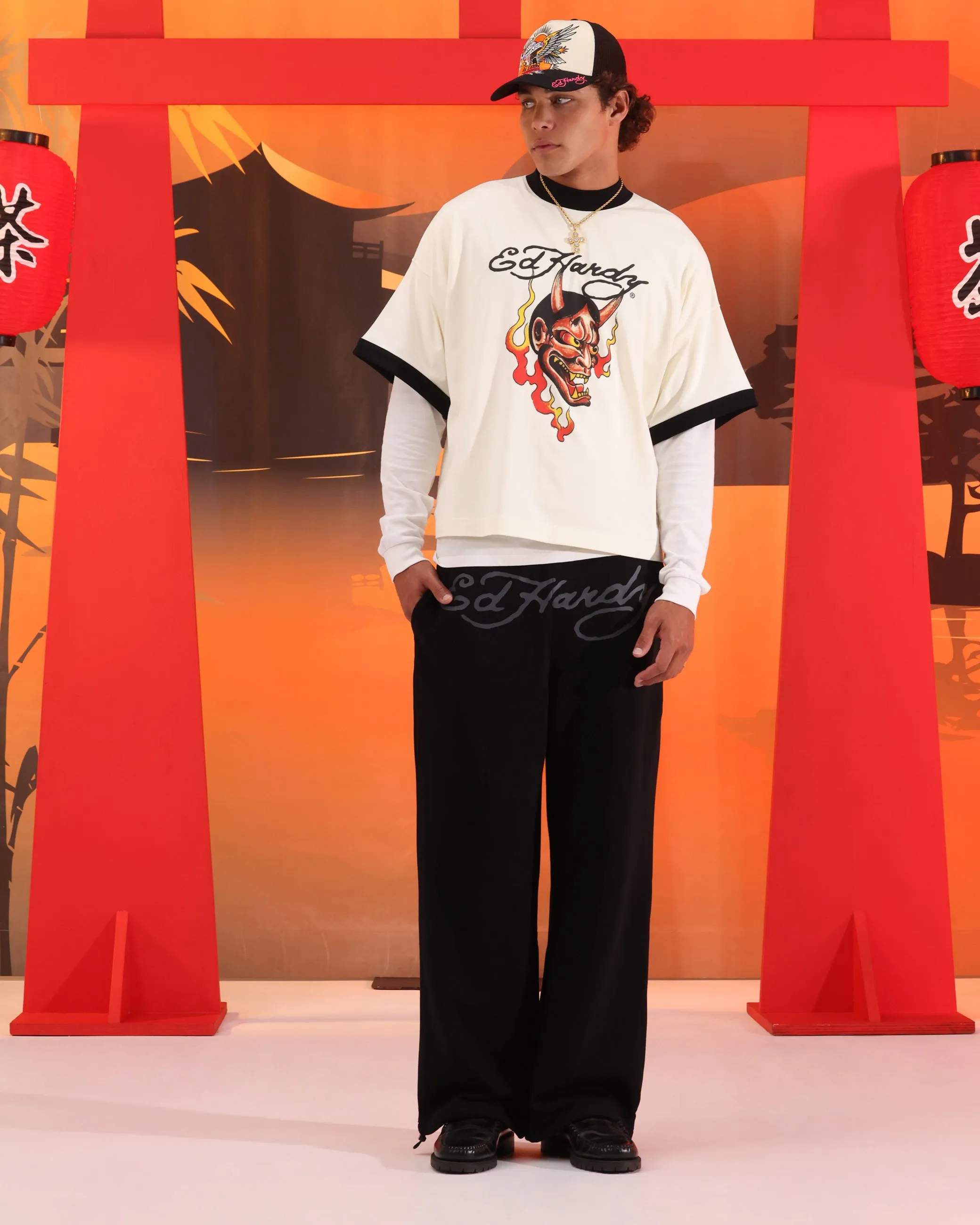 Ed Hardy Dragon Trackpants Black Sporty Comfort Wear