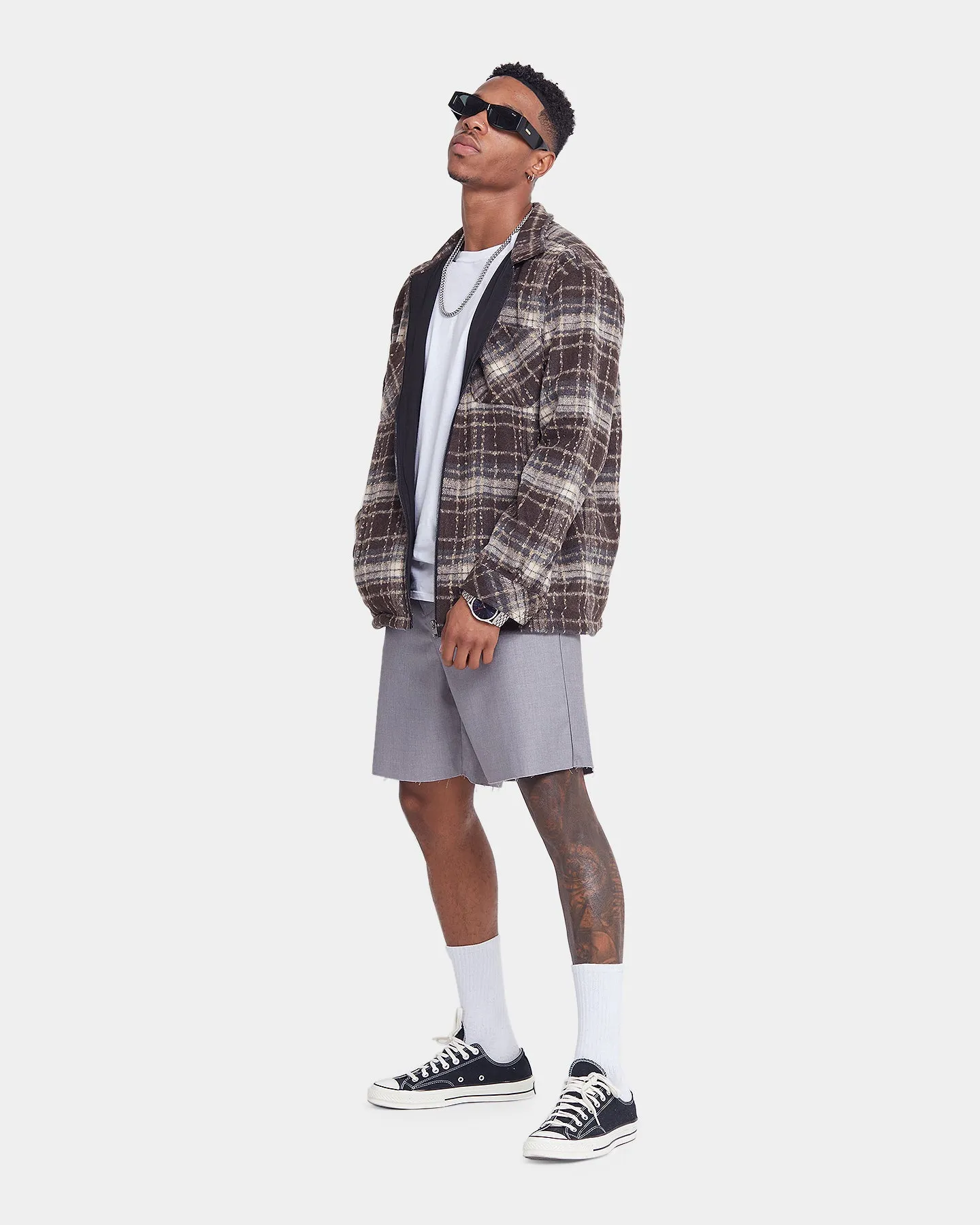 XXIII Cut Off Work Shorts Grey Quick Access Zip Pockets Double Layered Knees