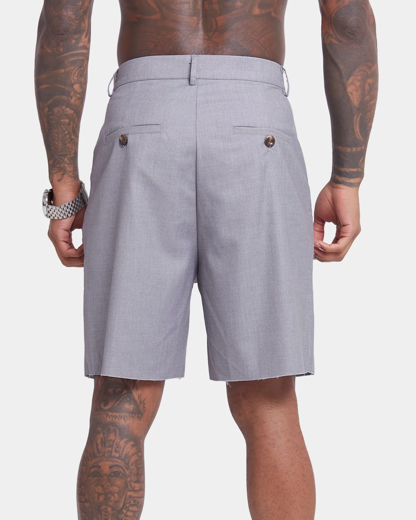 XXIII Cut Off Work Shorts Grey Active Flex Fit Elastic Band