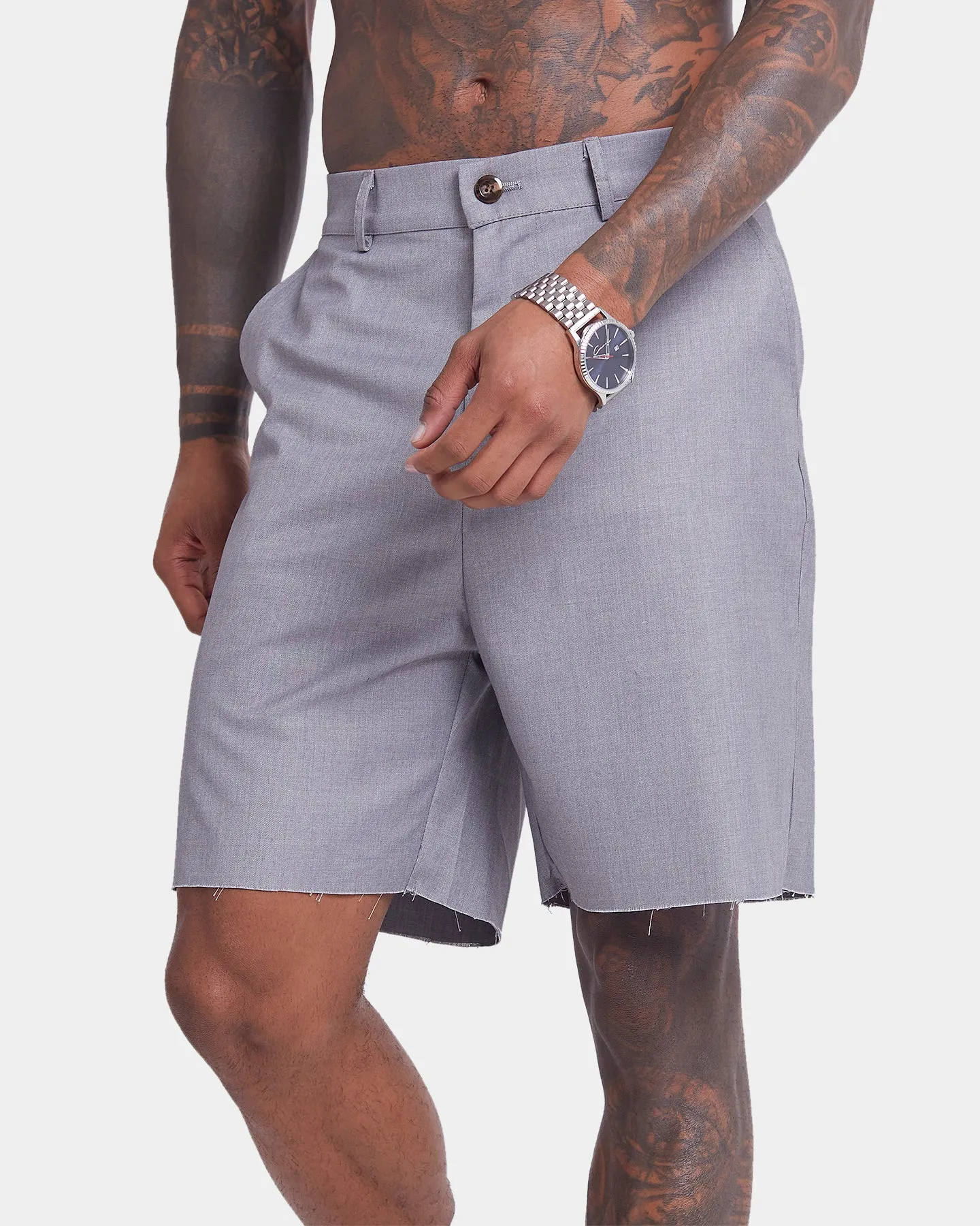 XXIII Cut Off Work Shorts Grey FoldableDesign Formal Wear