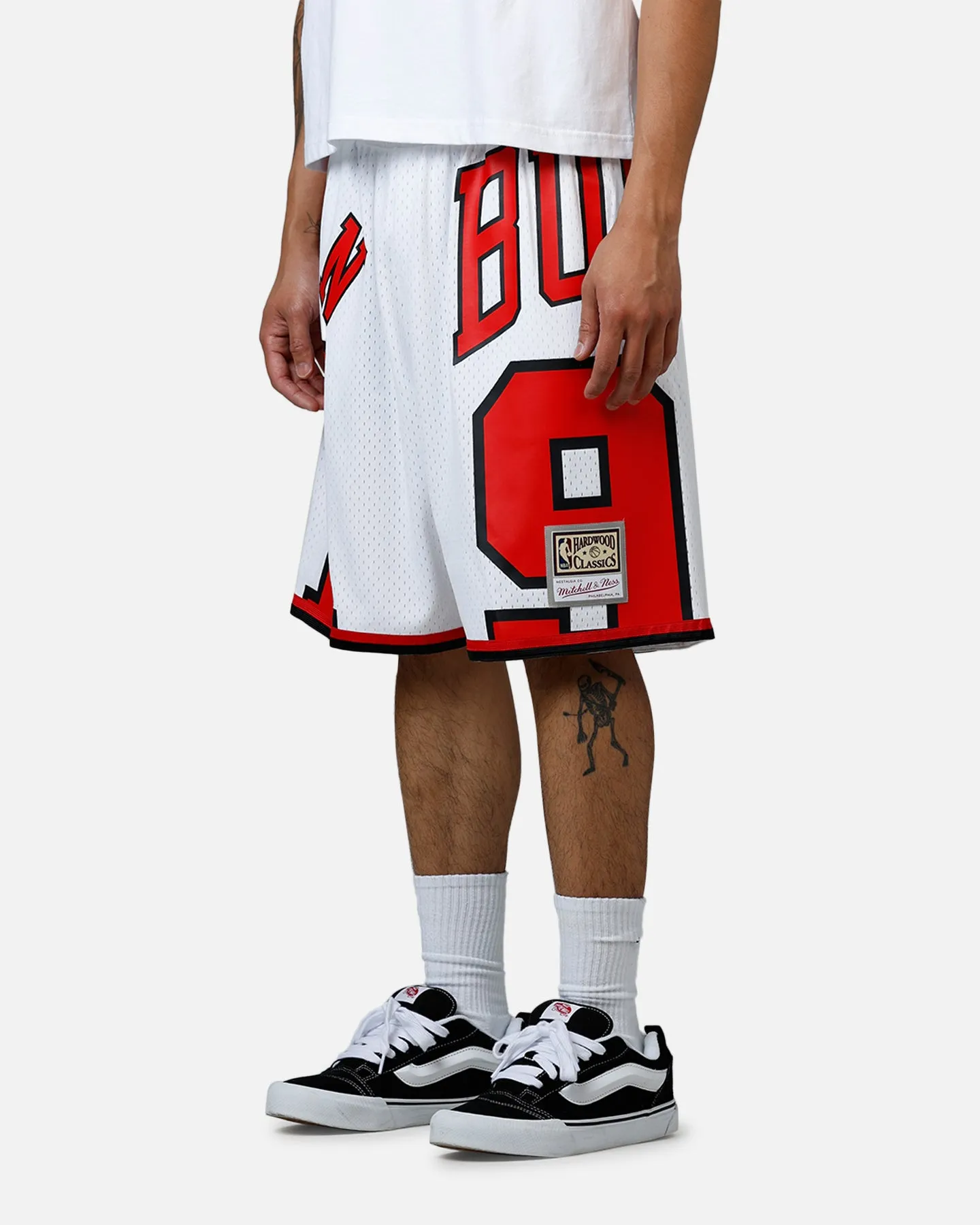Stretch Woven Fabric Mitchell & Ness Chicago Bulls Dennis Rodman Maxxed Out Shorts White/Red