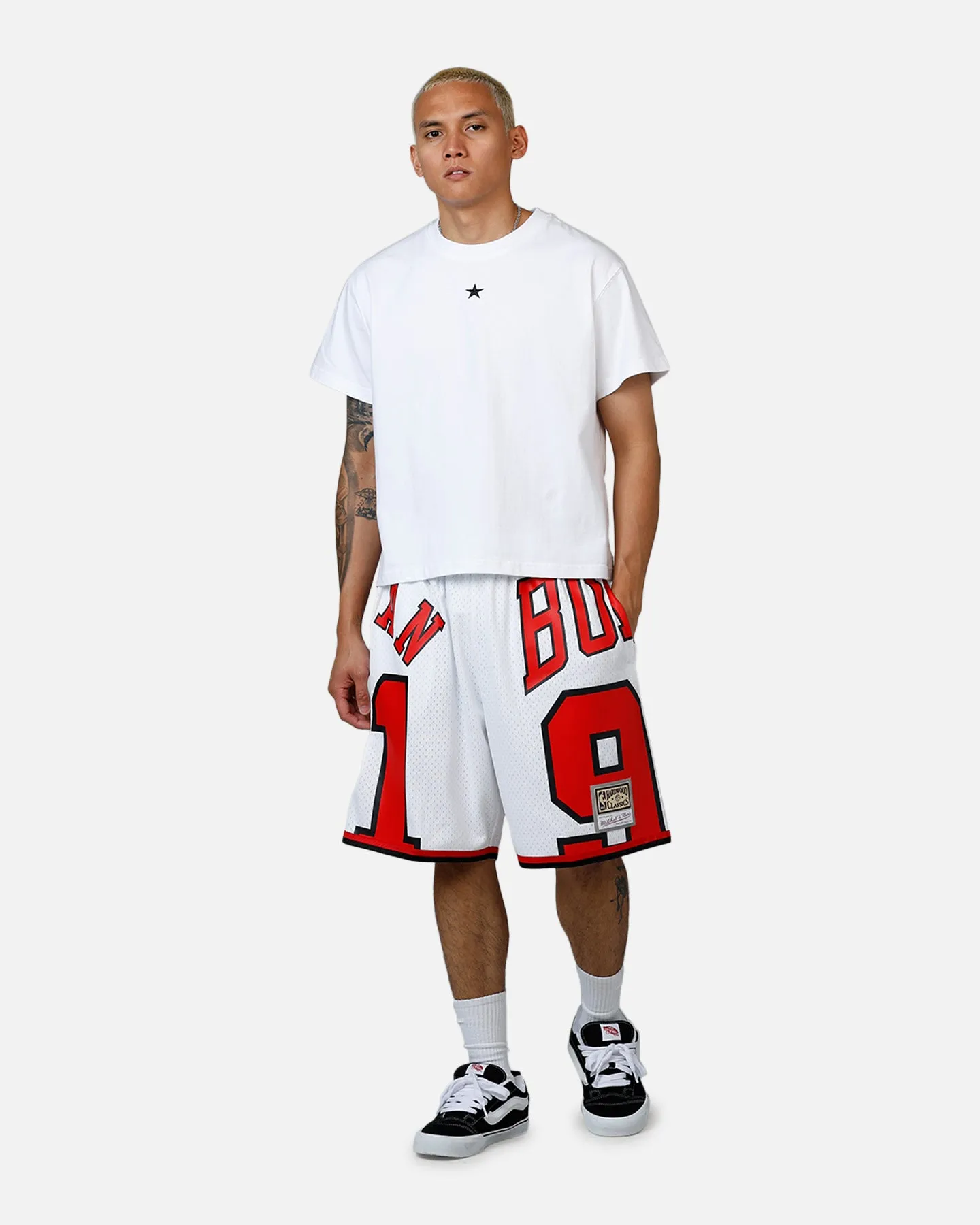Printed design Mitchell & Ness Chicago Bulls Dennis Rodman Maxxed Out Shorts White/Red