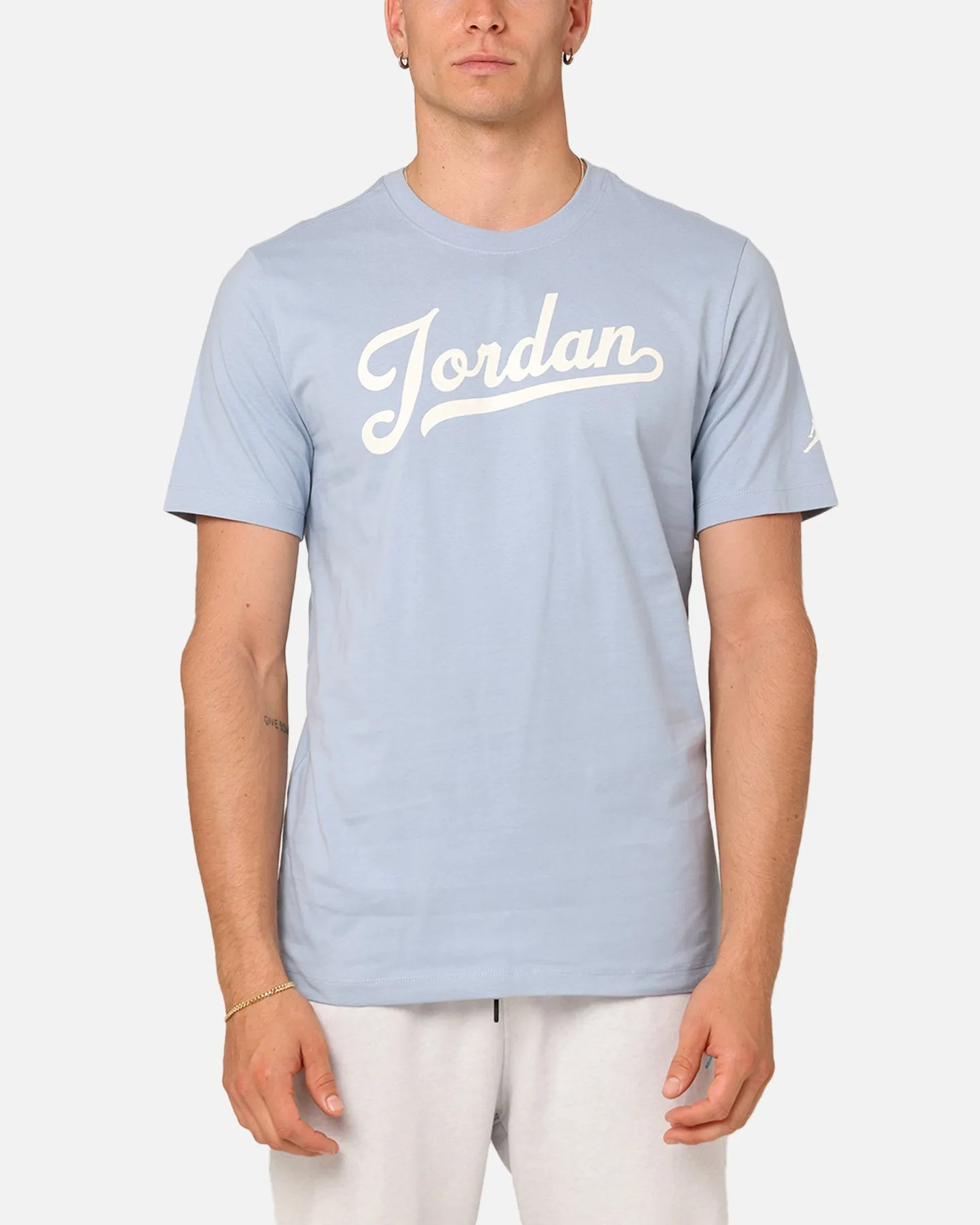 Holiday Wear Premium Cotton Jordan Flight MVP T-Shirt Blue Grey/Sail